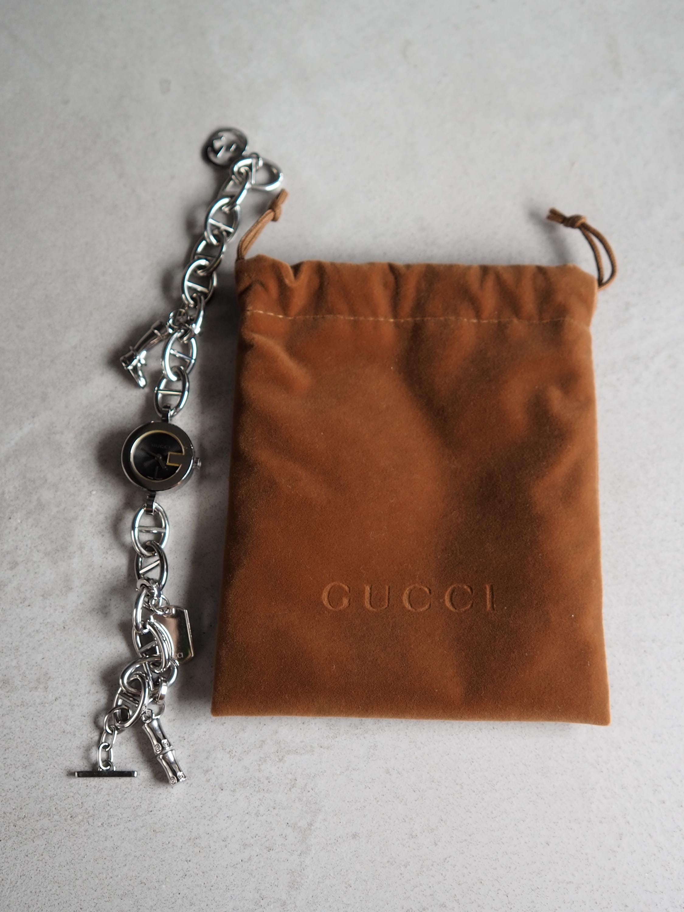 GUCCI Chaine d'Ancre Chain Bracelet Watch Wristwatch 107 Silver color Stainless steel Unisex Vintage Authentic