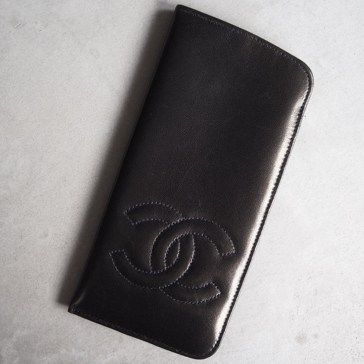 CHANEL シャネル ココ サングラスケース メガネケース ブラック レザー 