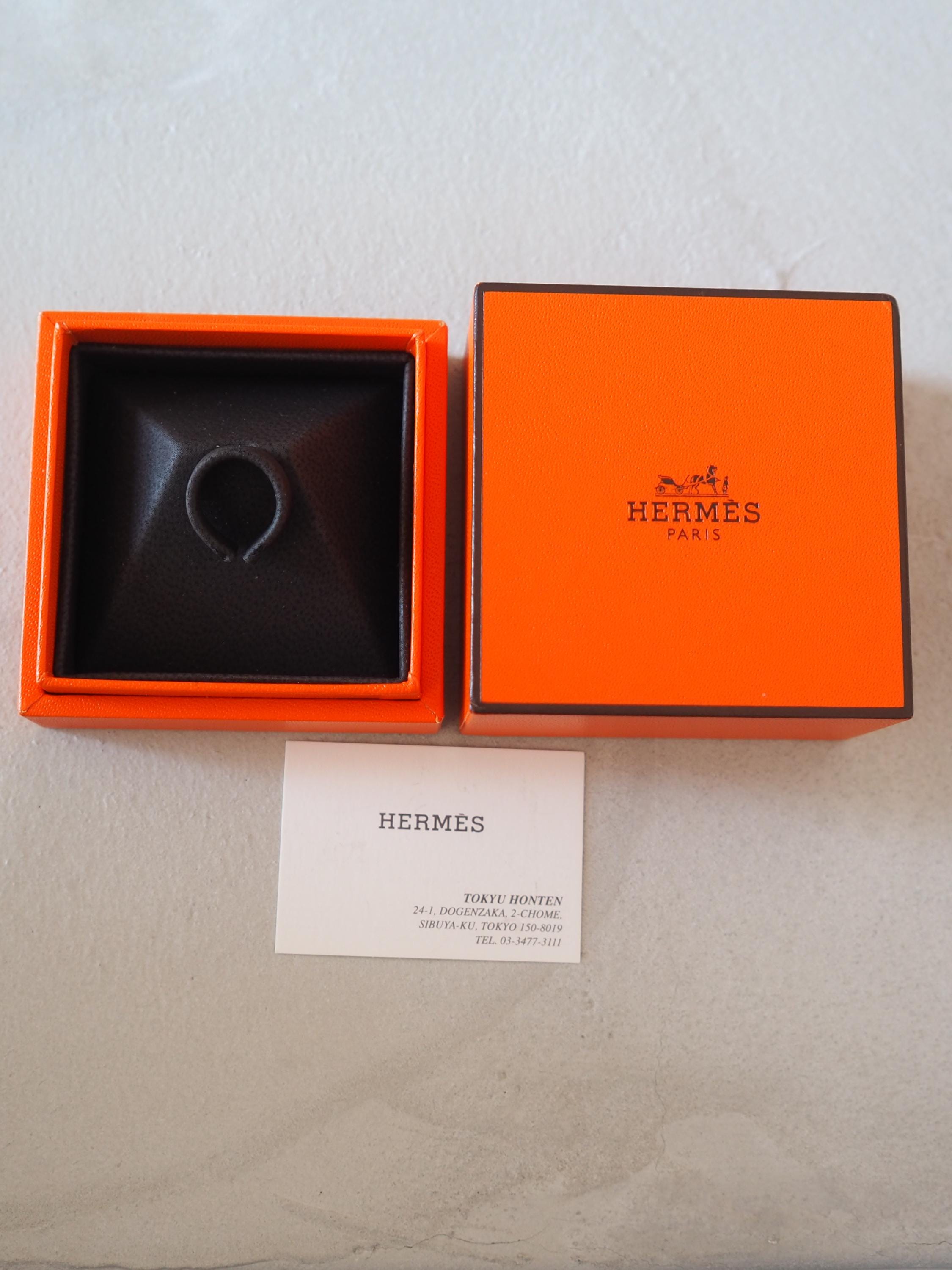 HERMES Ring Ever Chaine d'ancre Size 50 SV925 Sterling Silver Vintage Authentic Box