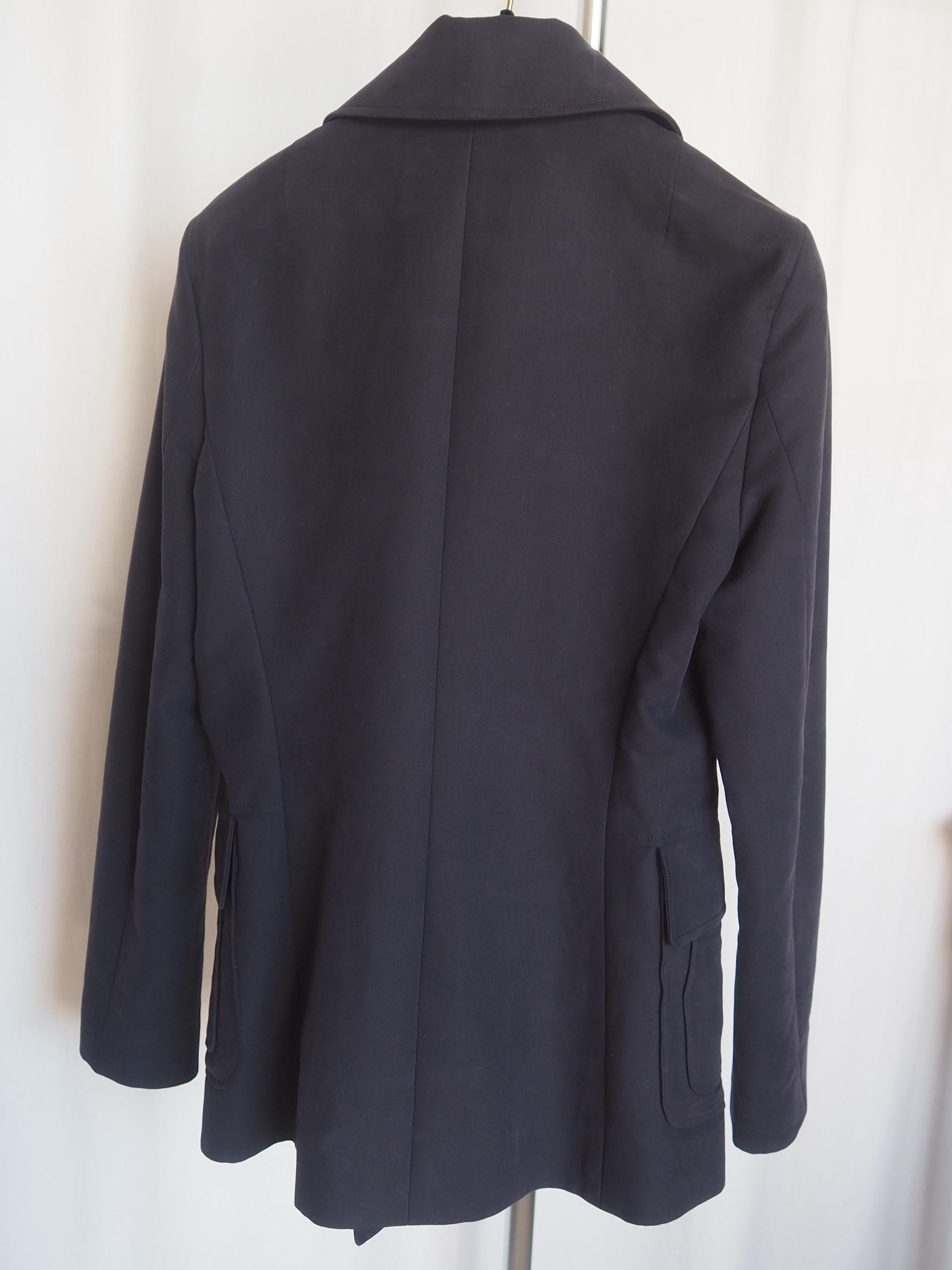 CELINE Double Button Jacket Navy Cotton Vintage Size38 Authentic