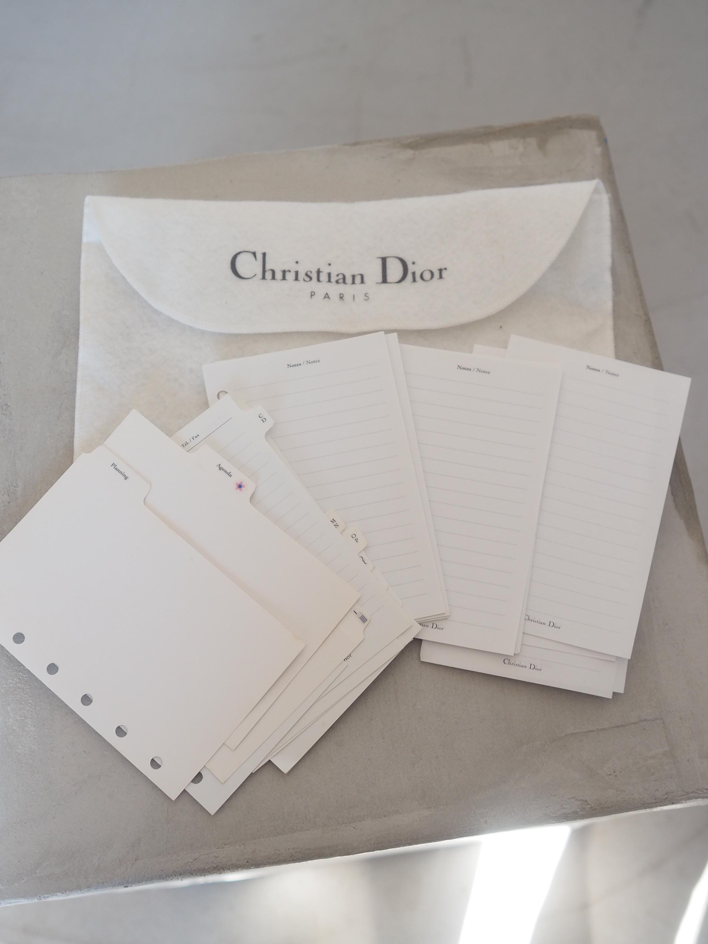 Christian Dior Agenda Cannage Leather 6 Ring Diary Black Vintage Authentic