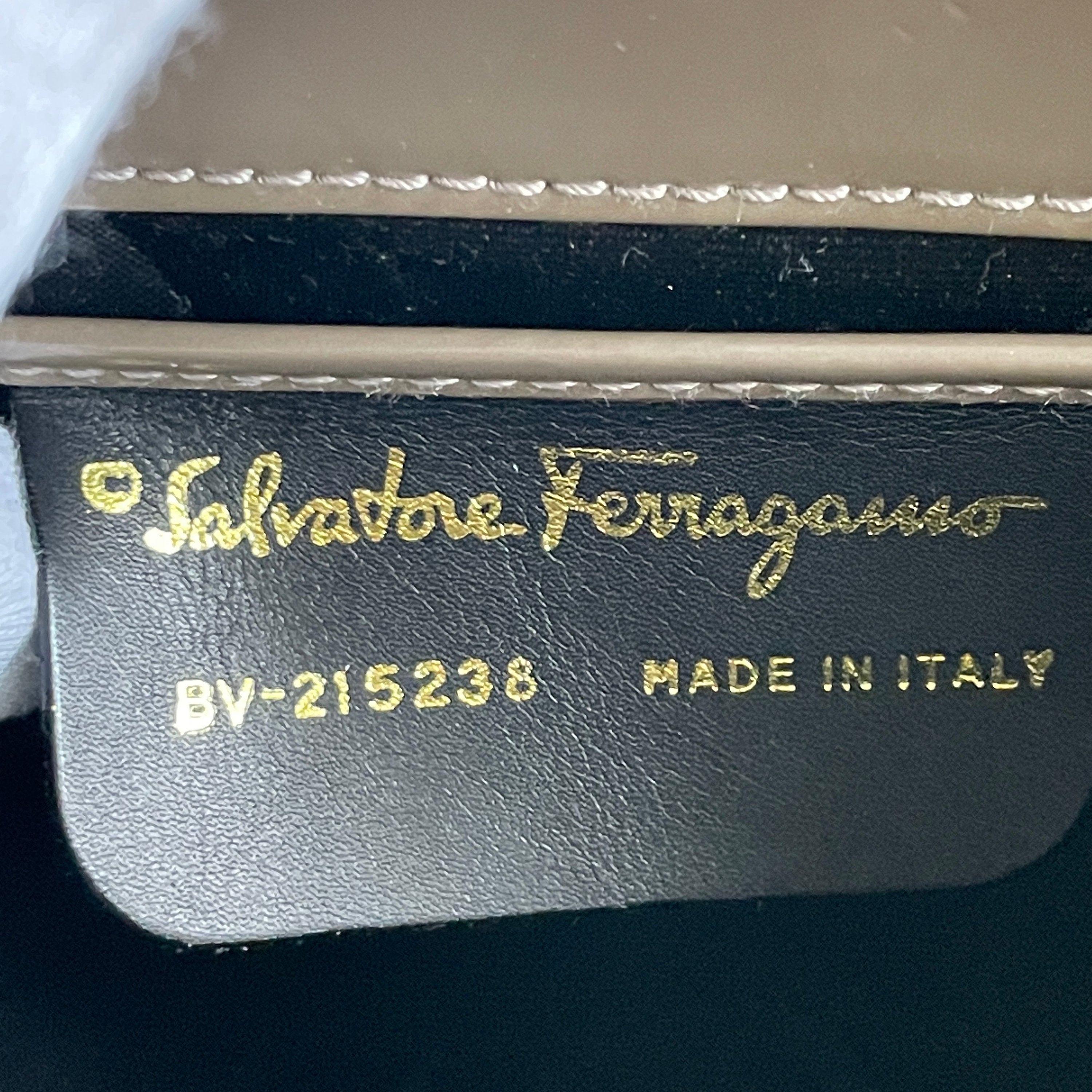 Salvatore Ferragamo Ganchini 2way Hand Shoulder Bag Greige Vintage Authentic