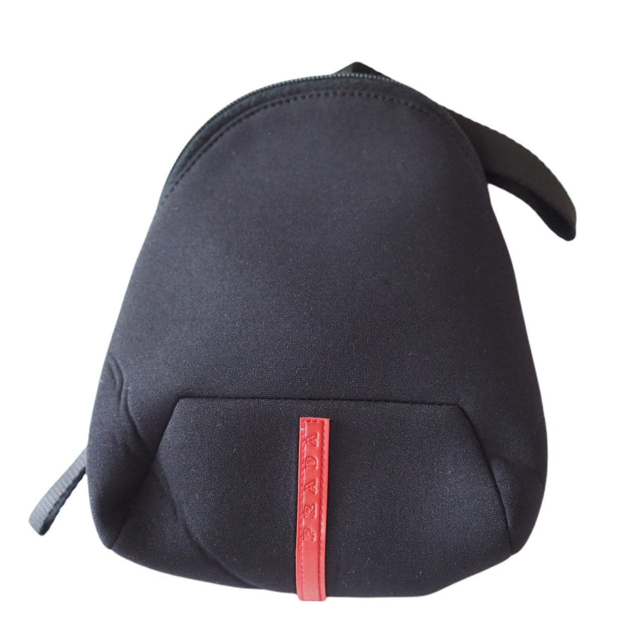 PRADA Nylon Leather Pouch Mini Hand Bag Sports Black Logo Purse Authentic