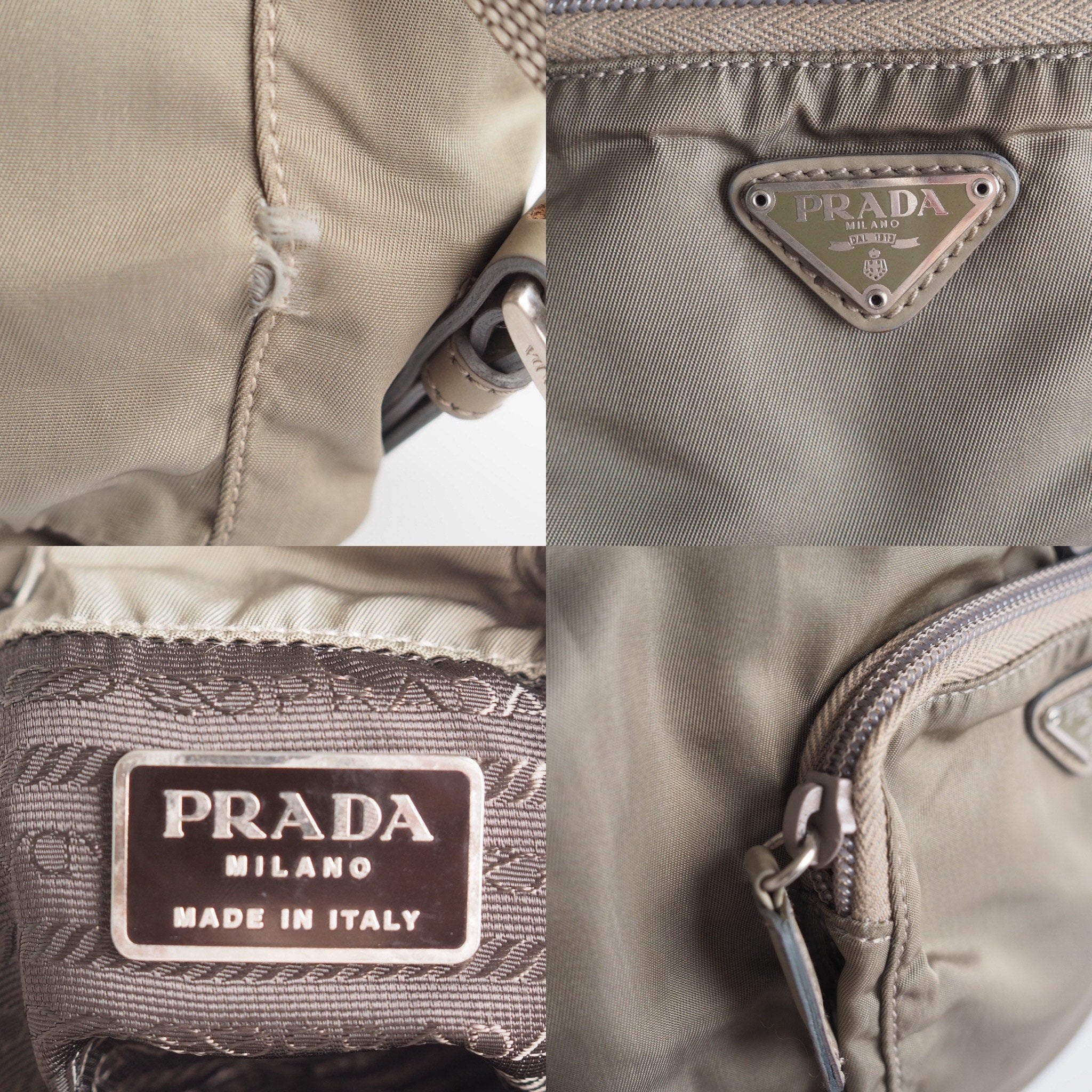 PRADA Logos  Mini Backpack Green  khaki Authentic