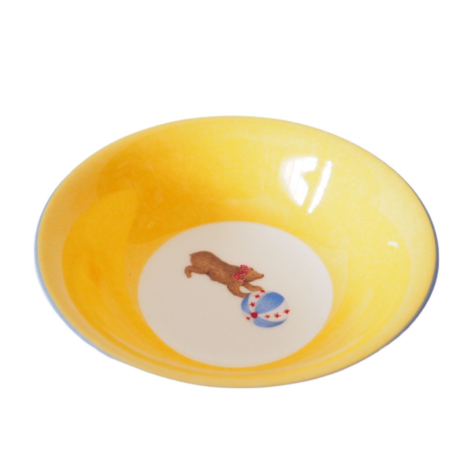 HERMES Plate Tableware  Yellow  Animal Porcelain Authentic