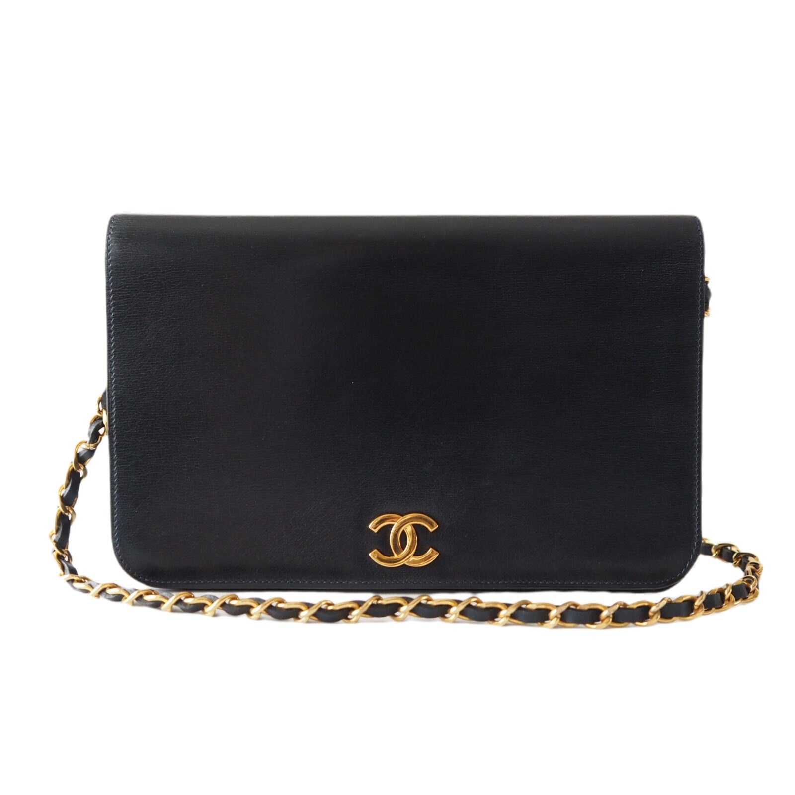 CHANEL CC Logo Chain Shoulder Bag Black vintage Authentic