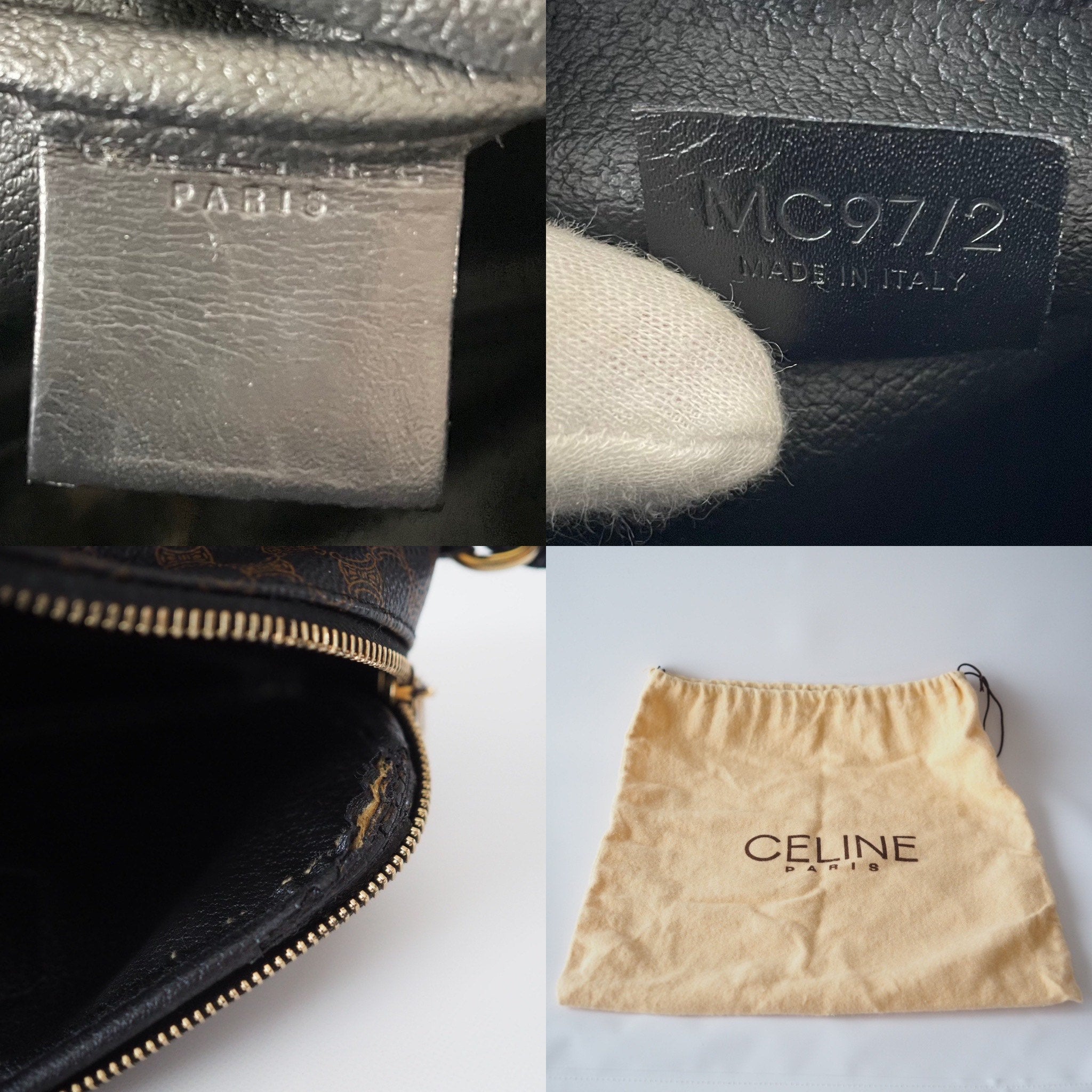 Celine Monogram Macadam 2way Hand Bag  Authentic