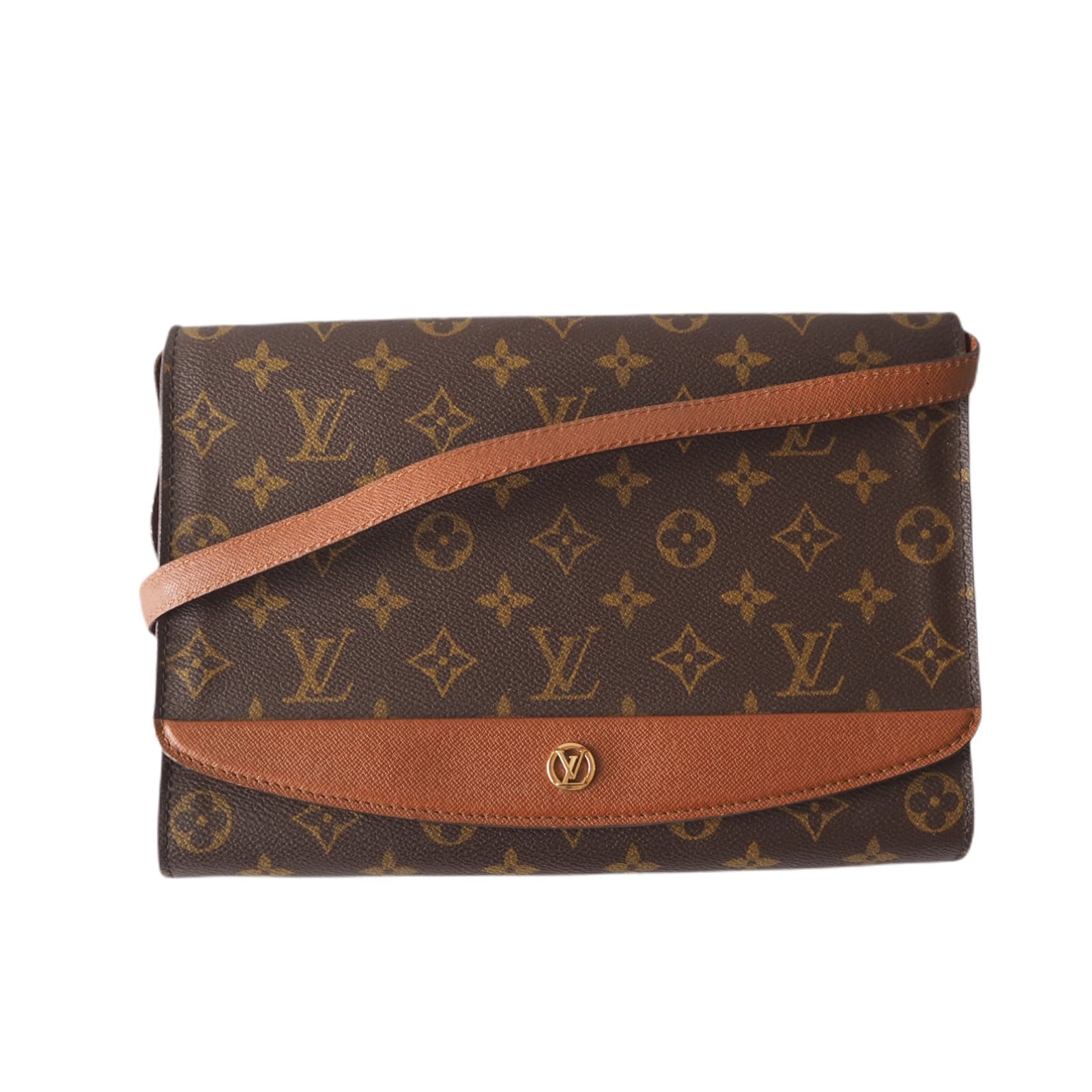 LOUIS VUITTON  Bordeaux Shoulder Clutch Bag Brown Monogram Authentic