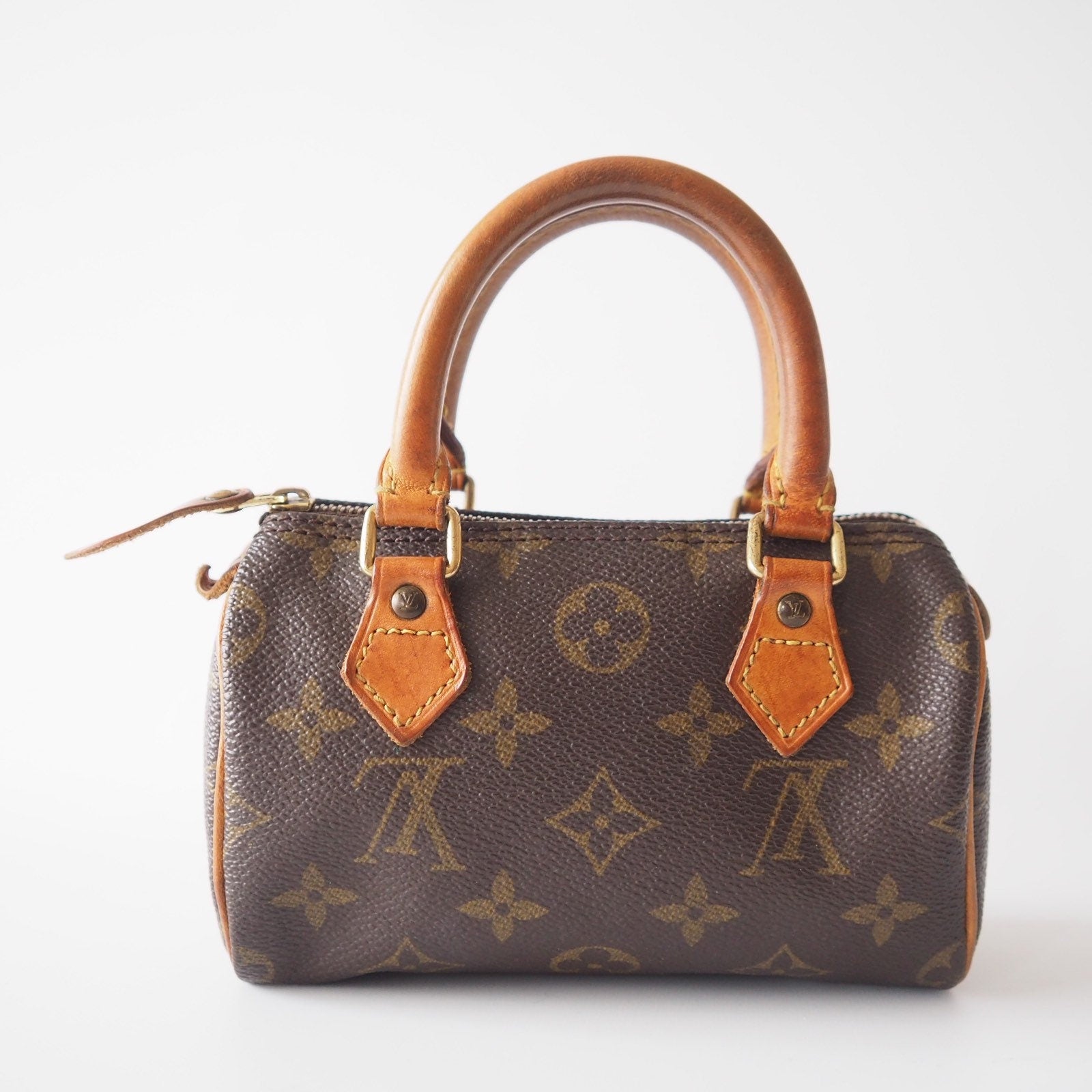 LOUIS VUITTON Monogram Hand Bag M41534 Mini Speedy Brown Authentic