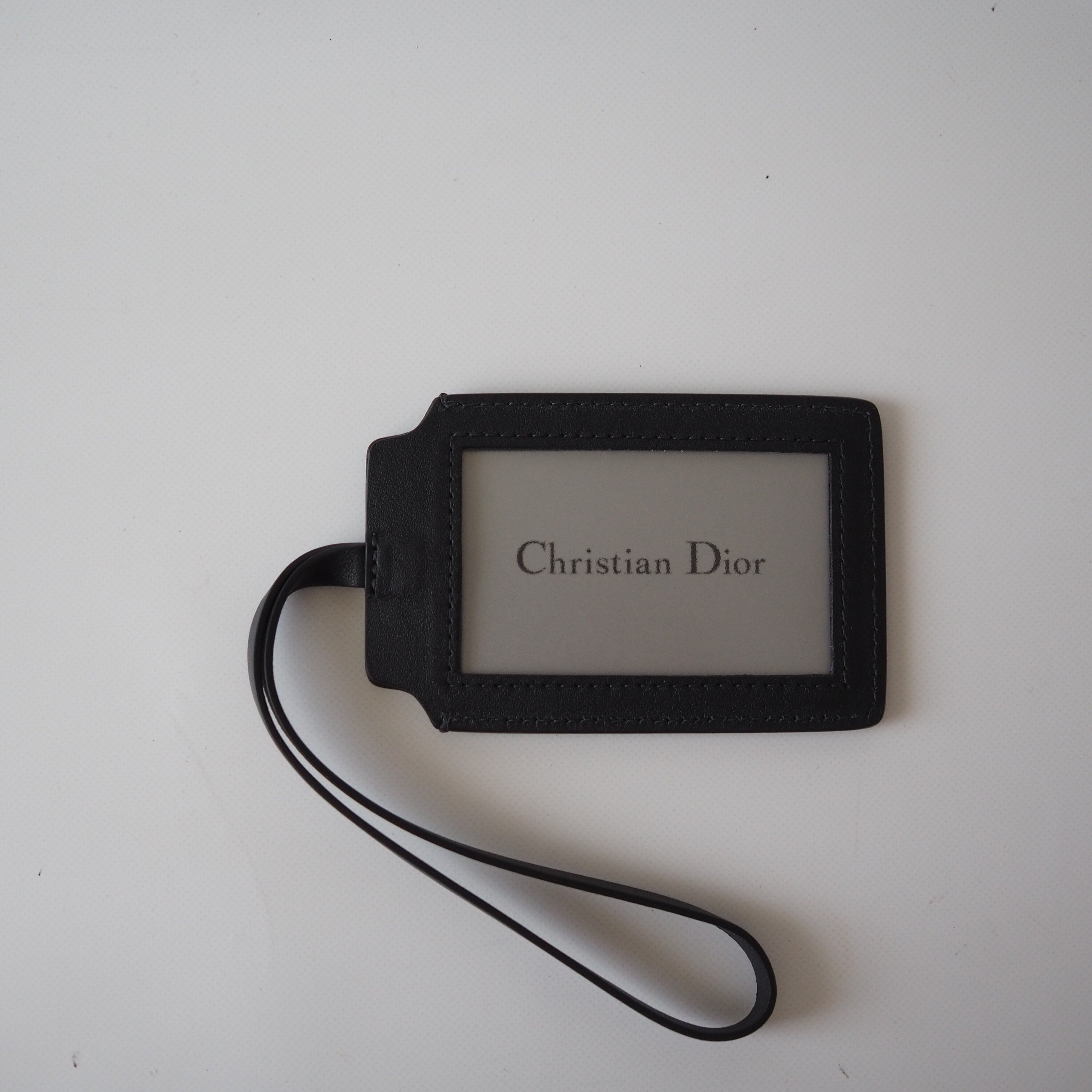 Christian Dior Trotter Pass Card Case Navy Authentic