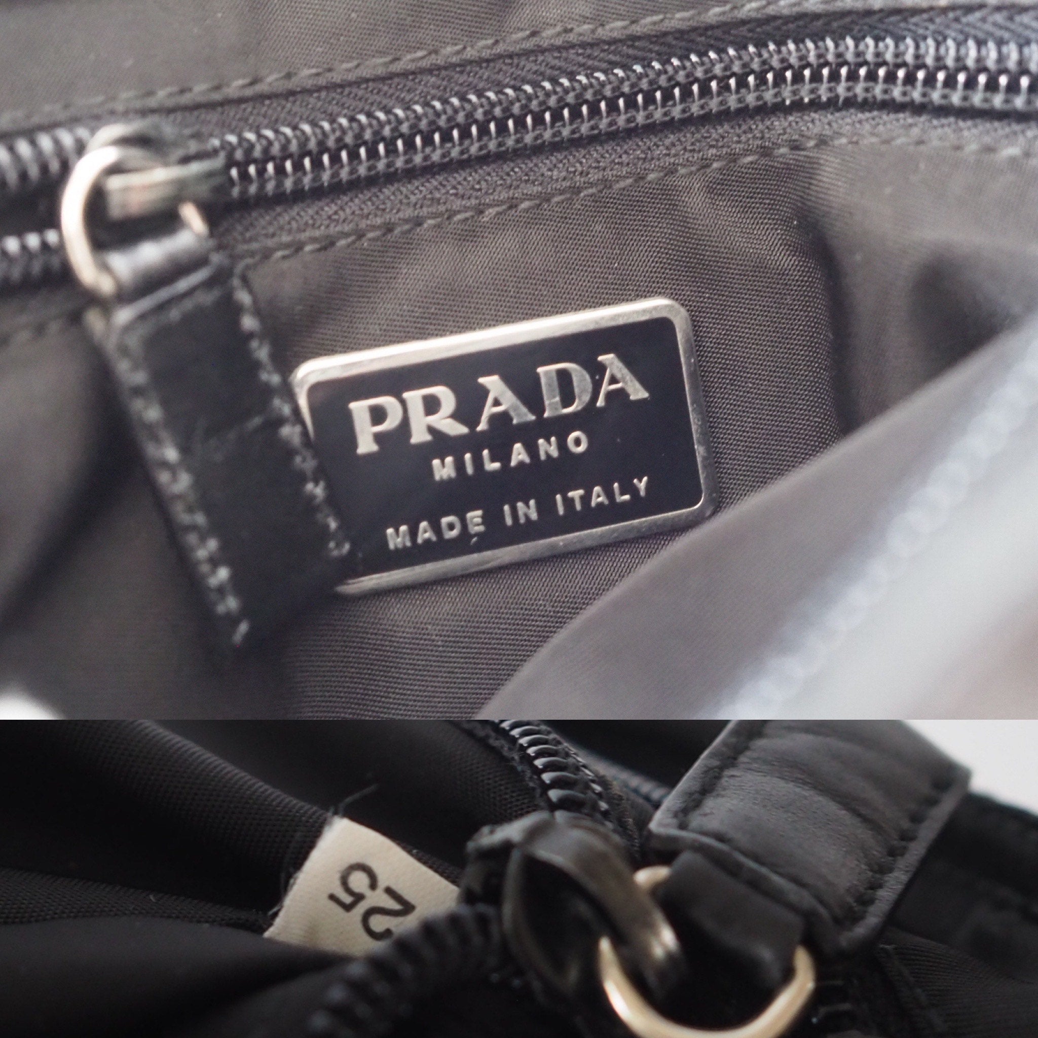 PRADA Nylon Shoulder Bag Sakosh Black Logo Authentic