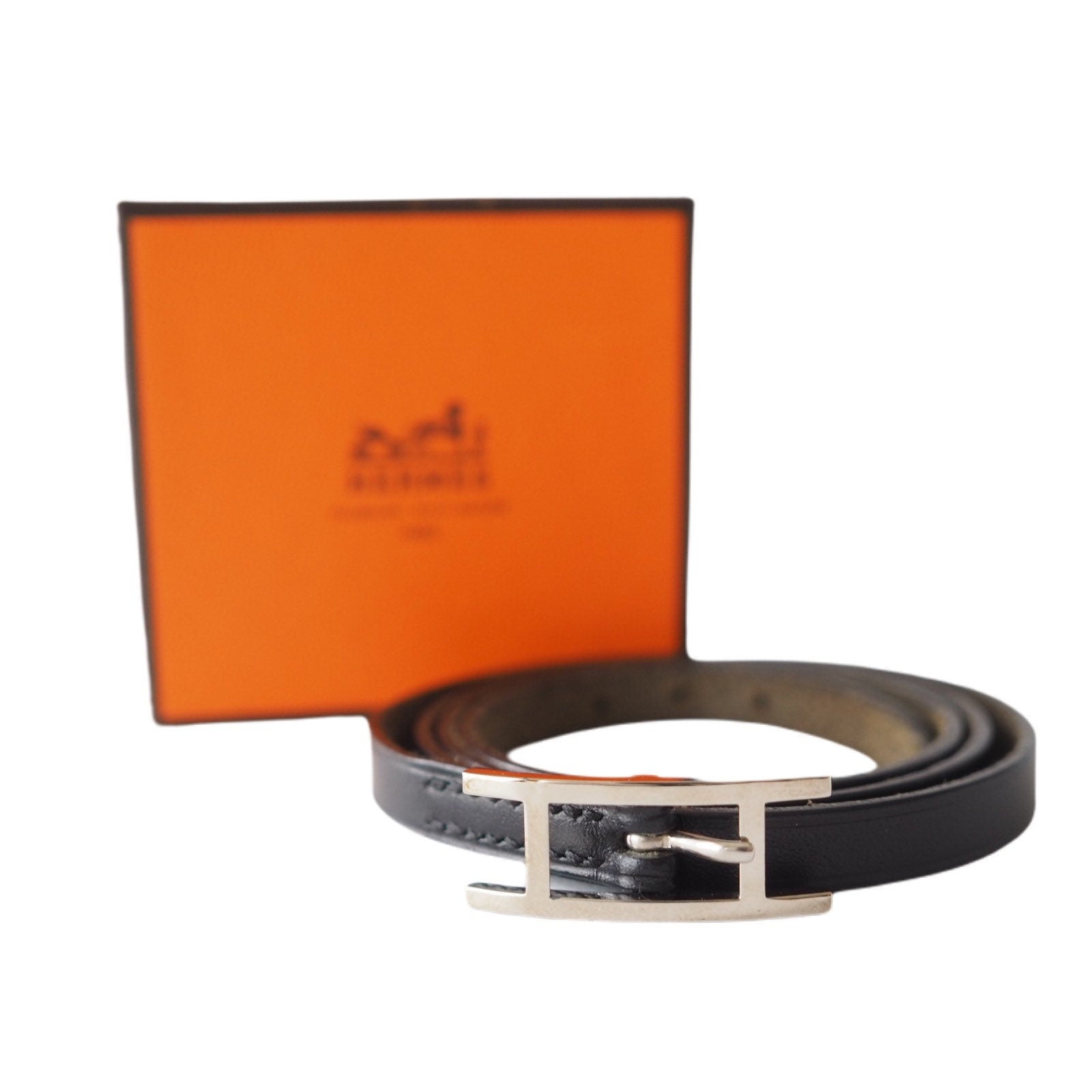 HERMES Hapi 3 MM Unisex 3 or 4 Wrap Bracelet Black Leather Authentic