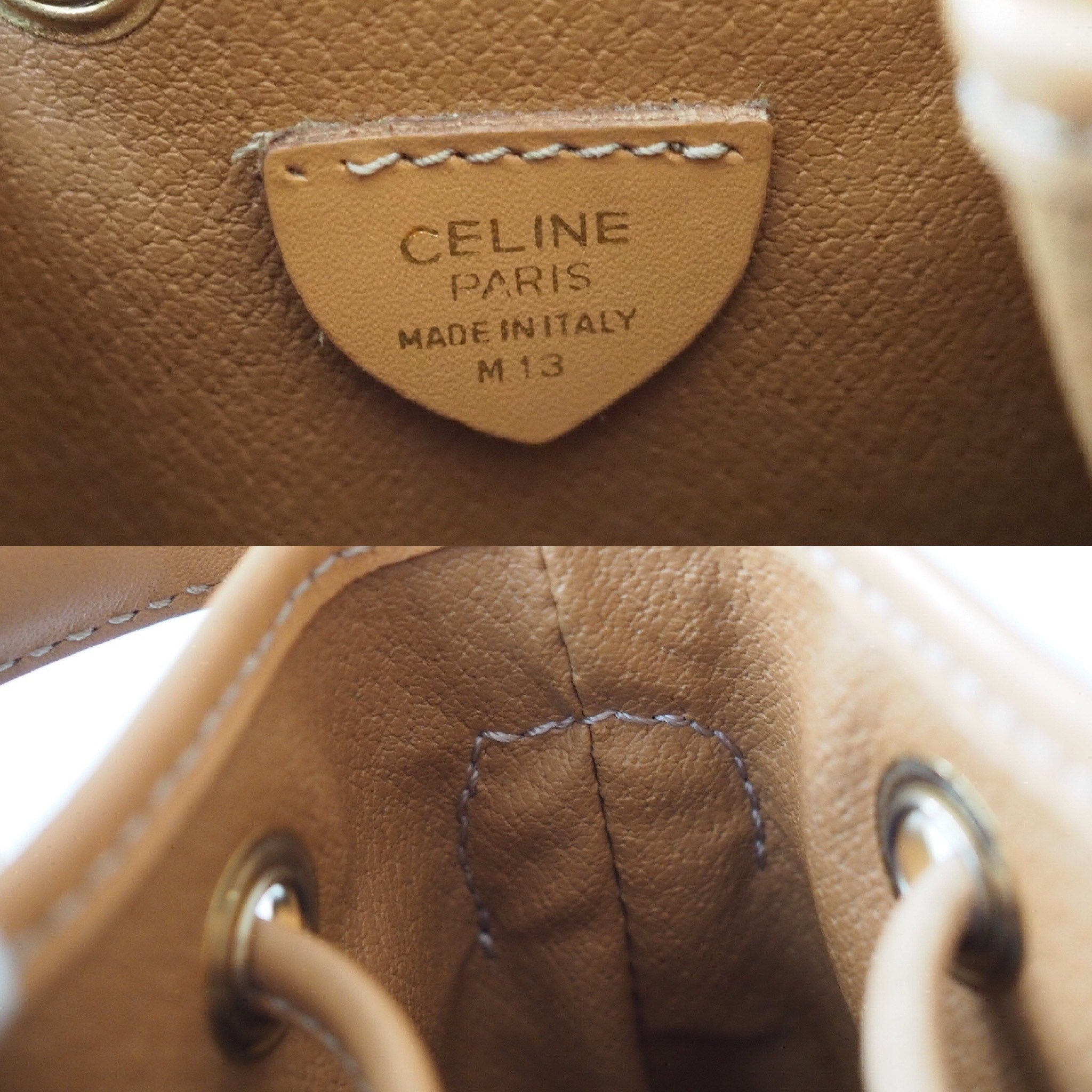 Celine Monogram Macadam Hand drawstring bag Authentic