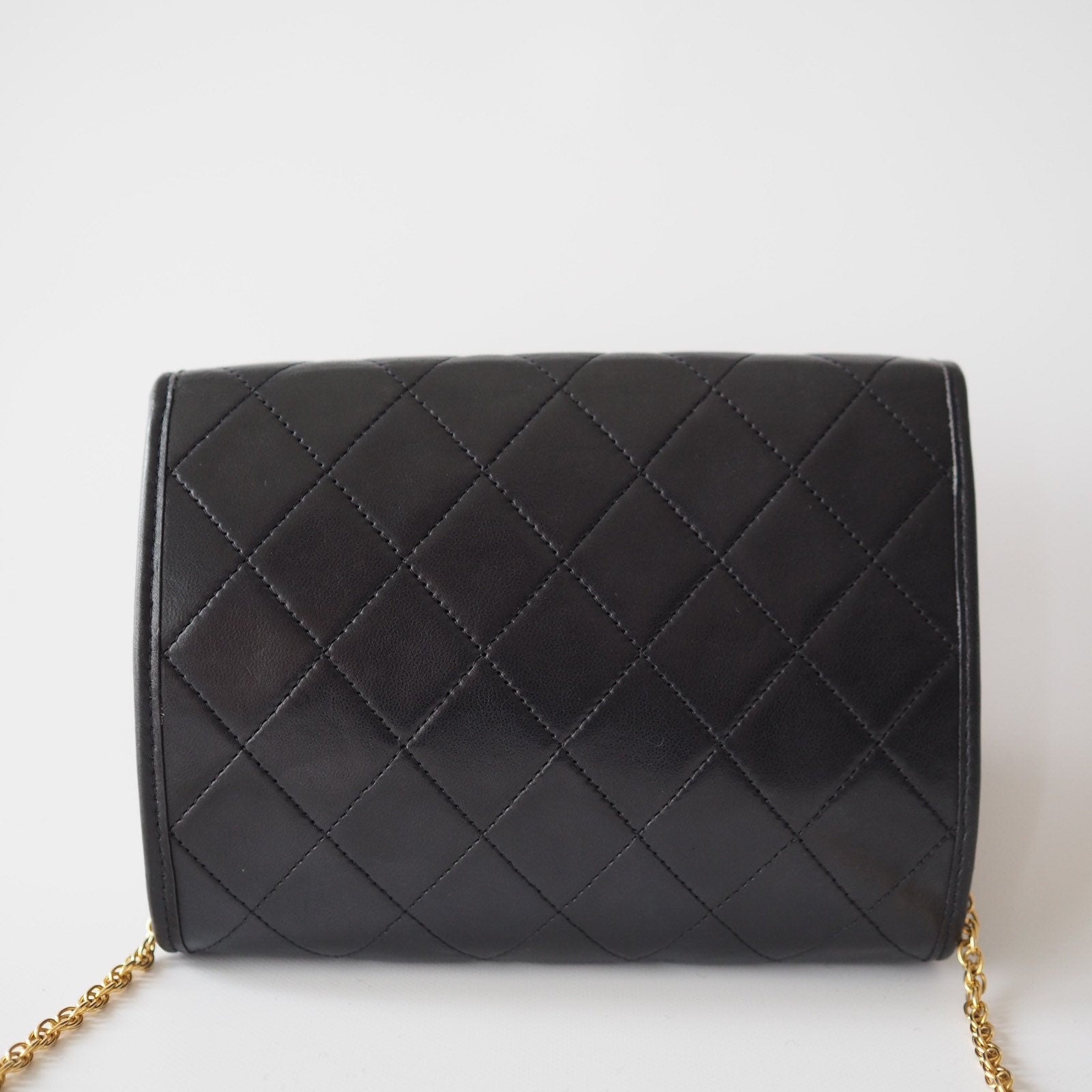 CHANEL Mini Matelasse Quilted CC Chain Shoulder Bag Black Authentic