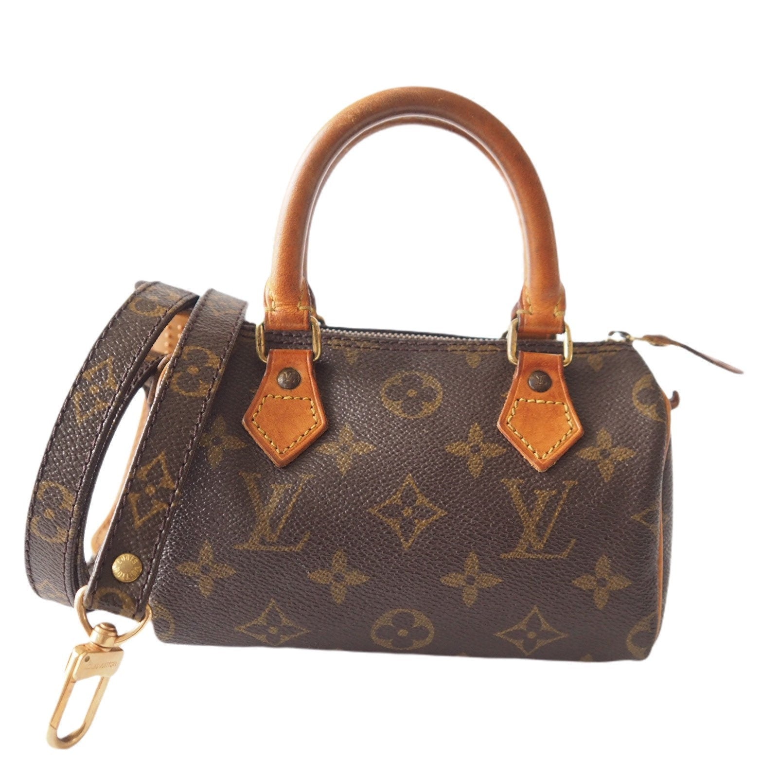 LOUIS VUITTON Monogram Hand Bag M41534 Mini Speedy Brown Authentic