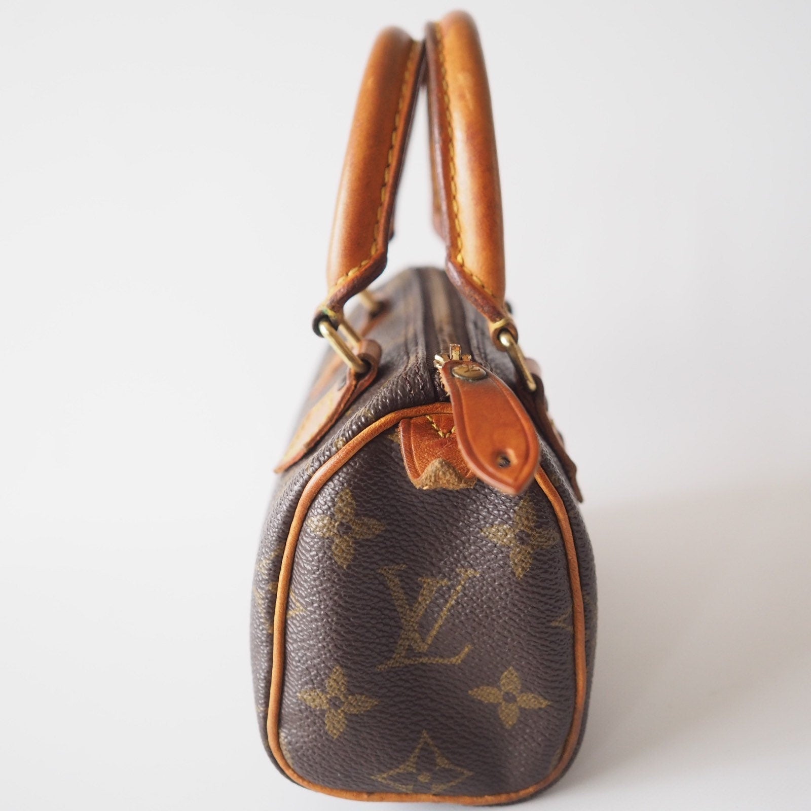 LOUIS VUITTON Monogram Hand Bag M41534 Mini Speedy Brown Authentic