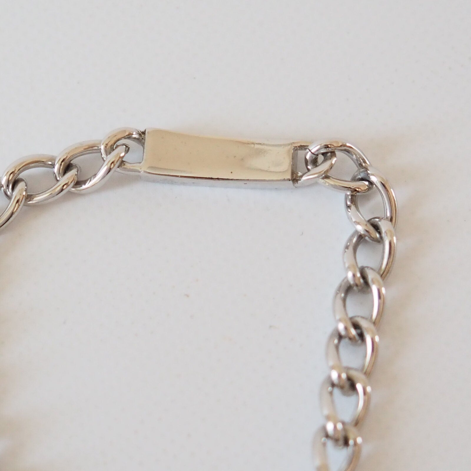 Christian Dior Bracelet Chain Logo Vintage Metallic Silver Color Authentic