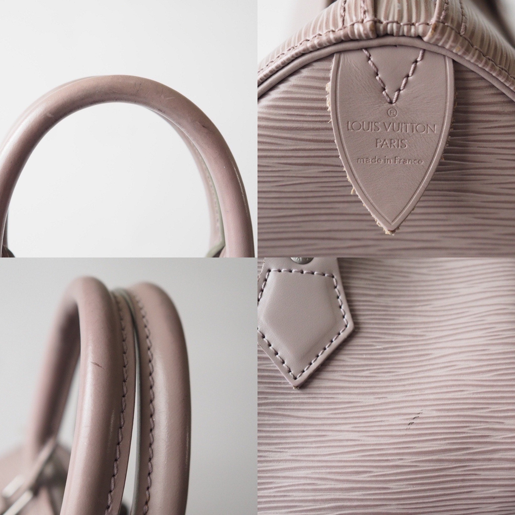 LOUIS VUITTON Speedy 25 Epi Boston Hand Bag lilac Authentic