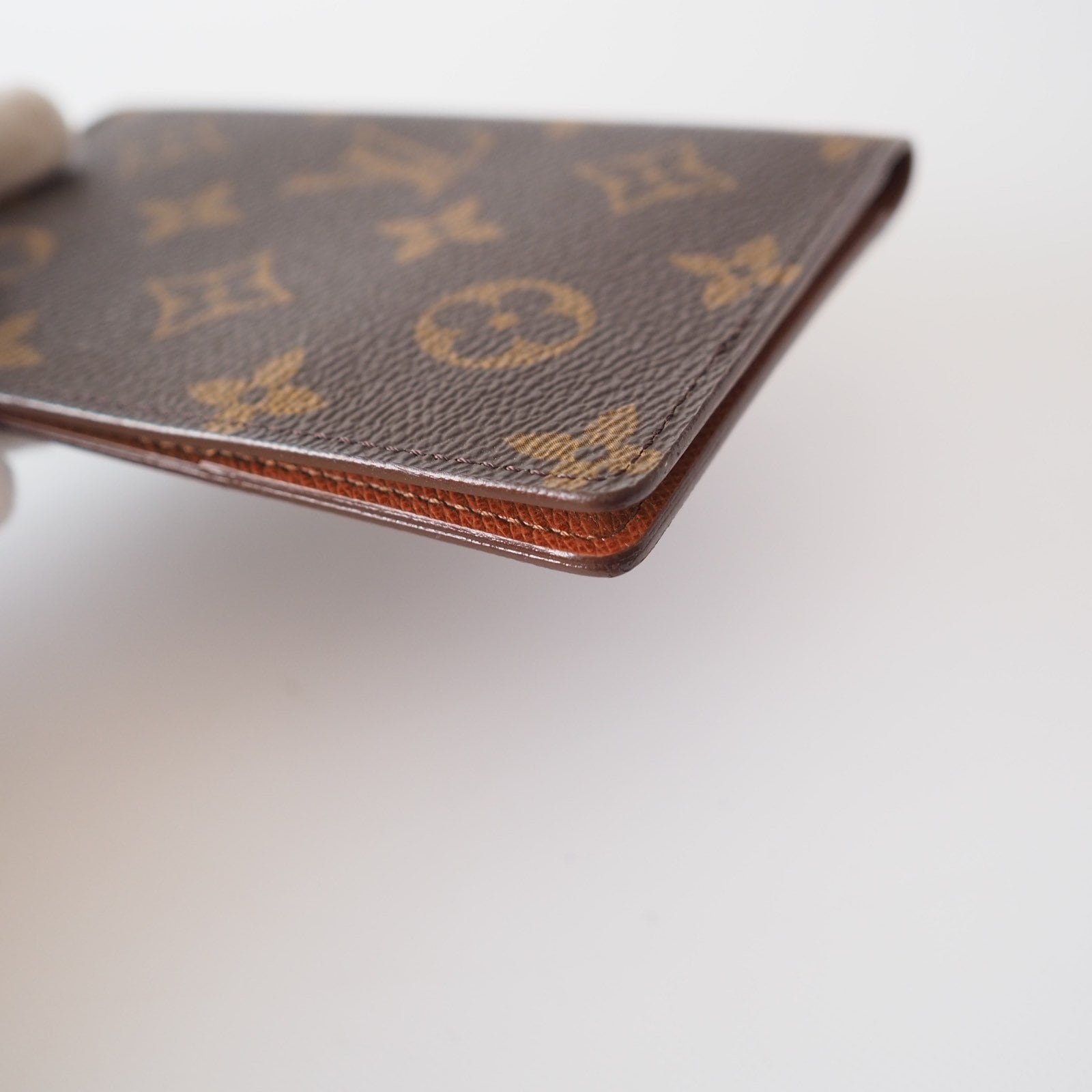 LOUIS VUITTON Passport Card Pas Case Brown Monogram Authentic