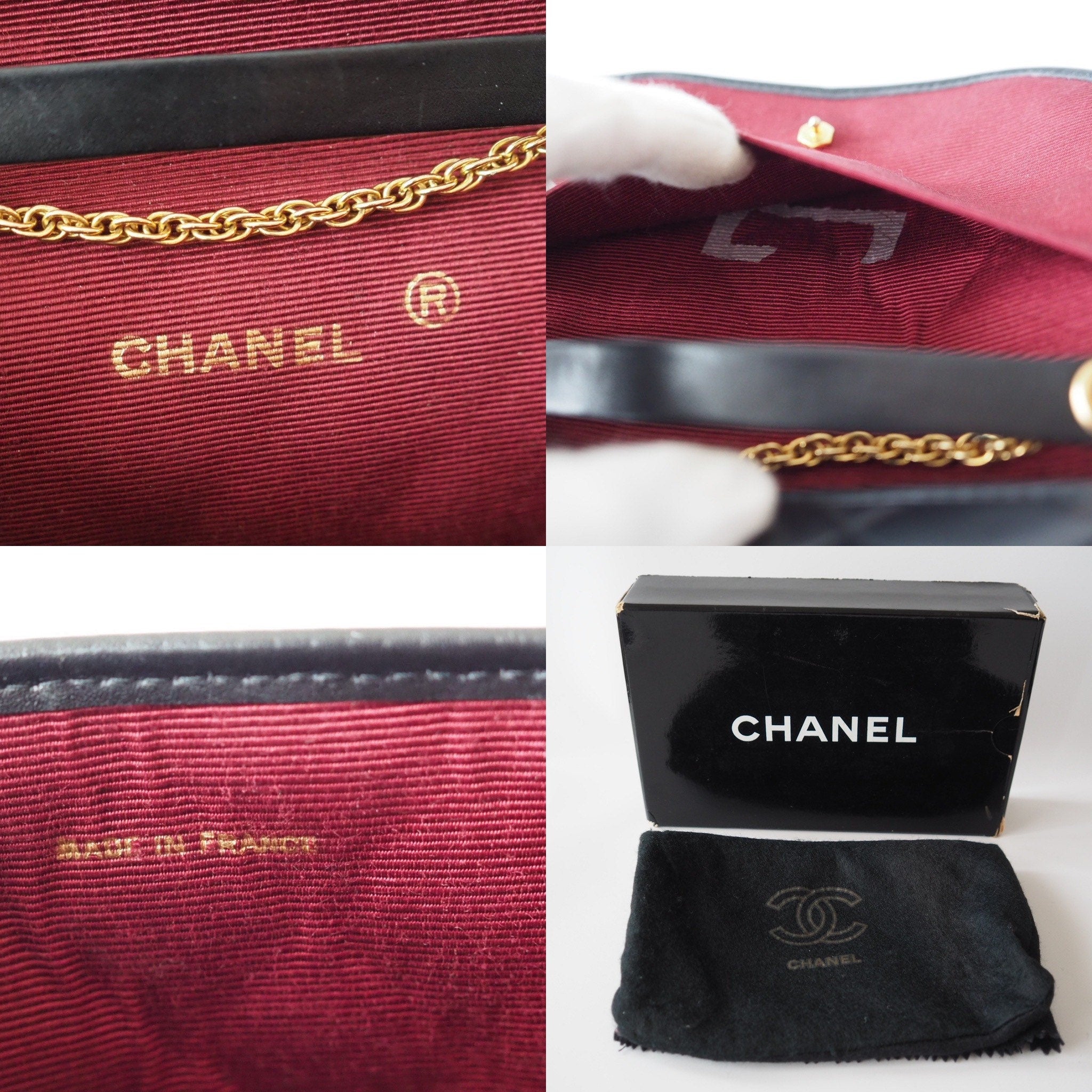 CHANEL Mini Matelasse Quilted CC Chain Shoulder Bag Black Authentic