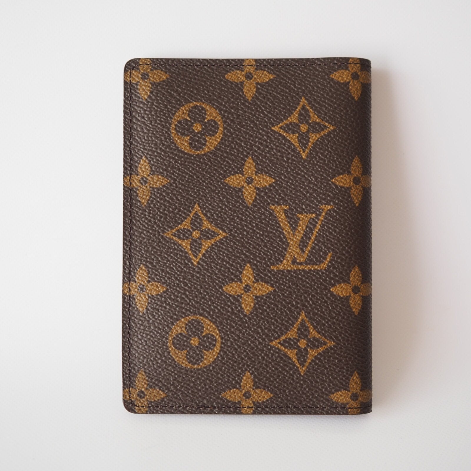 LOUIS VUITTON Passport Card Pas Case Brown Monogram Authentic