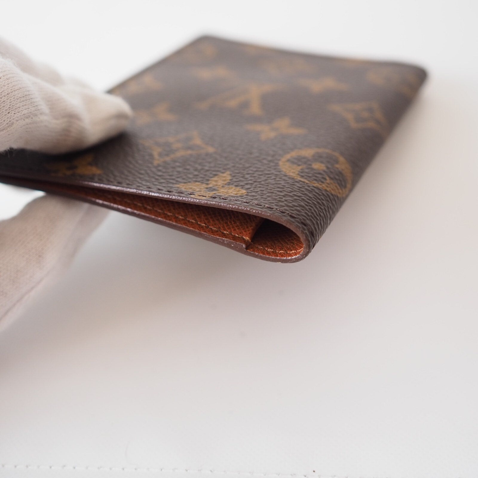 LOUIS VUITTON Passport Card Pas Case Brown Monogram Authentic