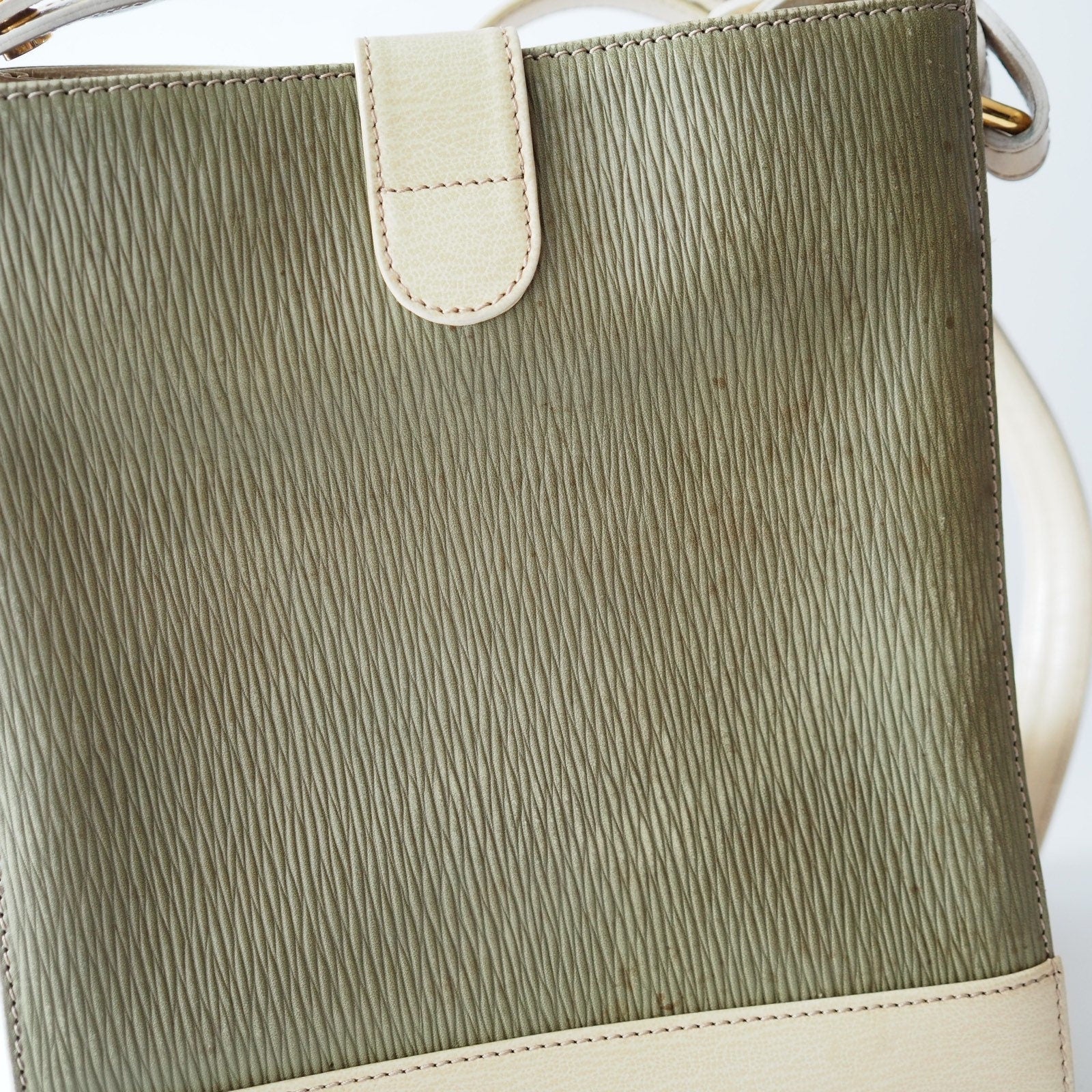 LOEWE VELAZQUEZ Twist Shoulder Bag Green Authentic