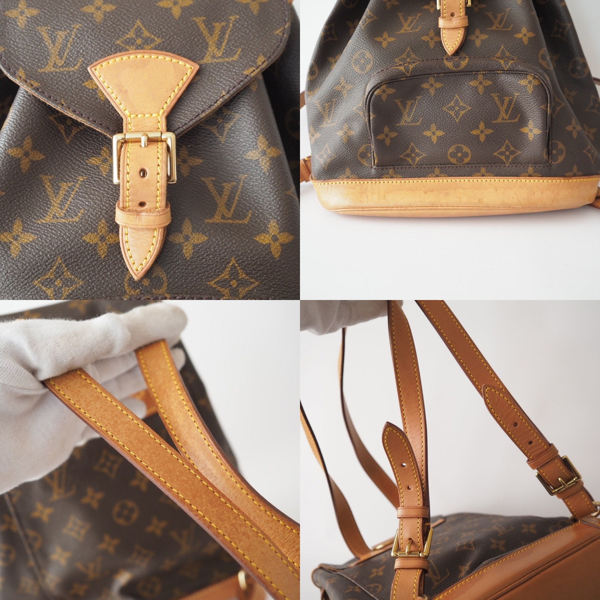 Louis Vuitton Montsouris MM  Monogram Backpack Shoulder Bag Authentic