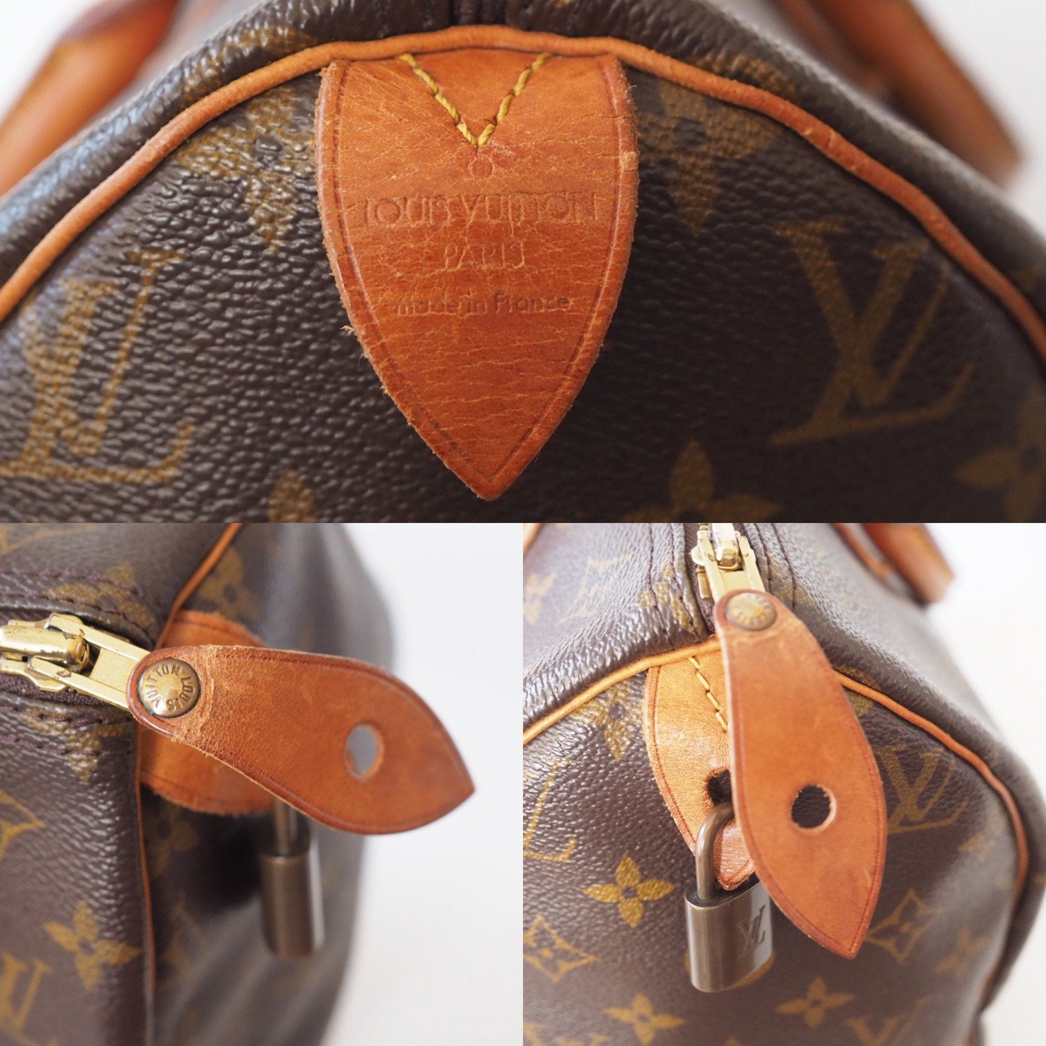 LOUIS VUITTON Speedy 30 Monogram Boston Hand Bag Purse Authentic