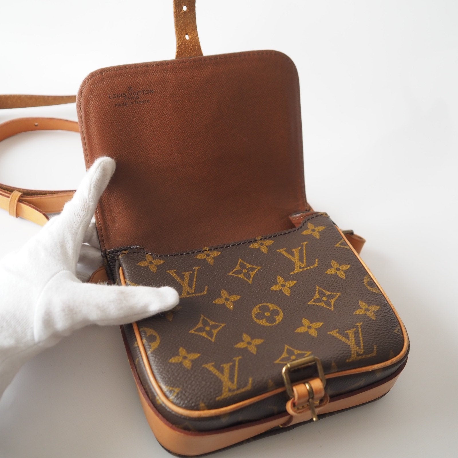 LOUIS VUITTON Monogram Mini Cartouchiere PM Shoulder bag Vintage Authentic