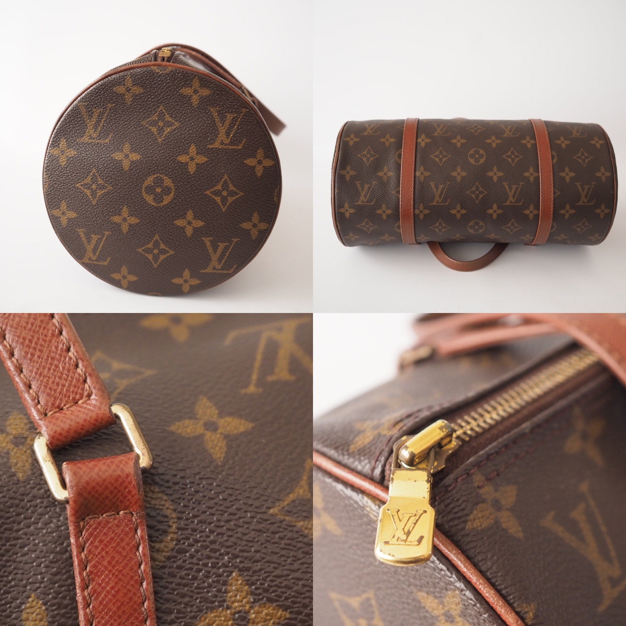 LOUIS VUITTON Monogram Papillon 30 Boston bag M51385 Brown  Authentic