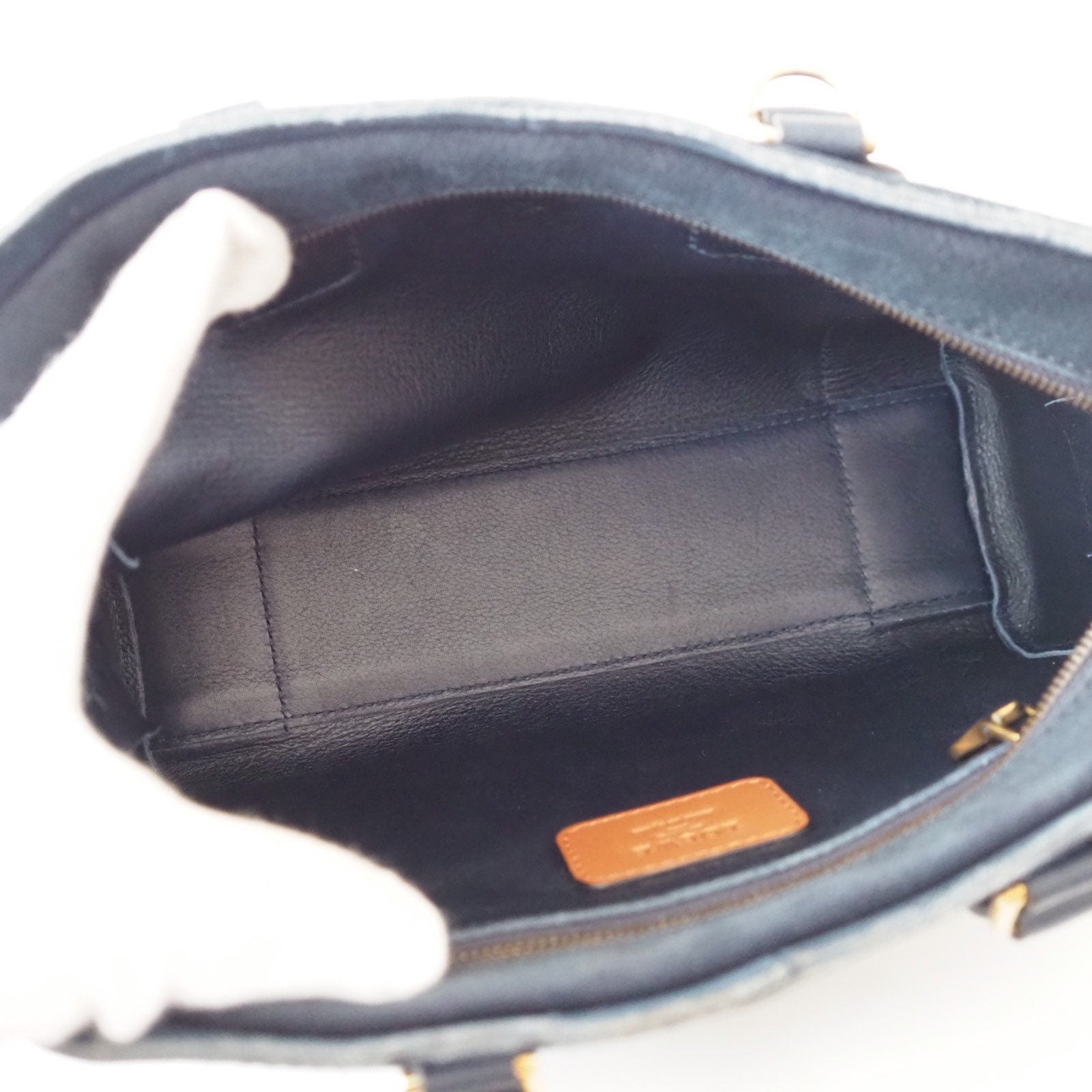 LOEWE Amazona 23 Anagram 2way Mini Hand Shoulder Bag Suede Denim Authentic