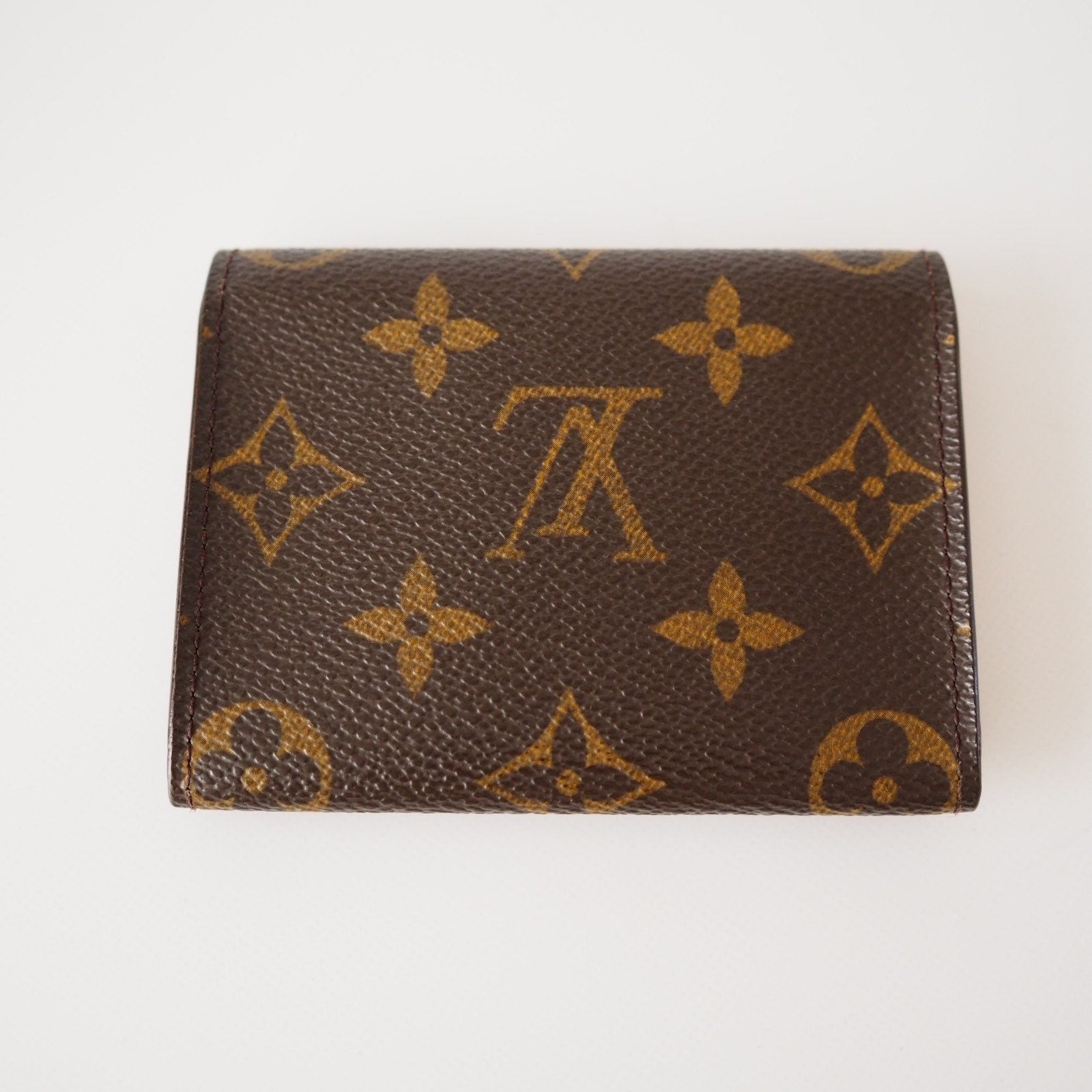 LOUIS VUITTON Card Pas Case Purse ID Brown Monogram Authentic Box