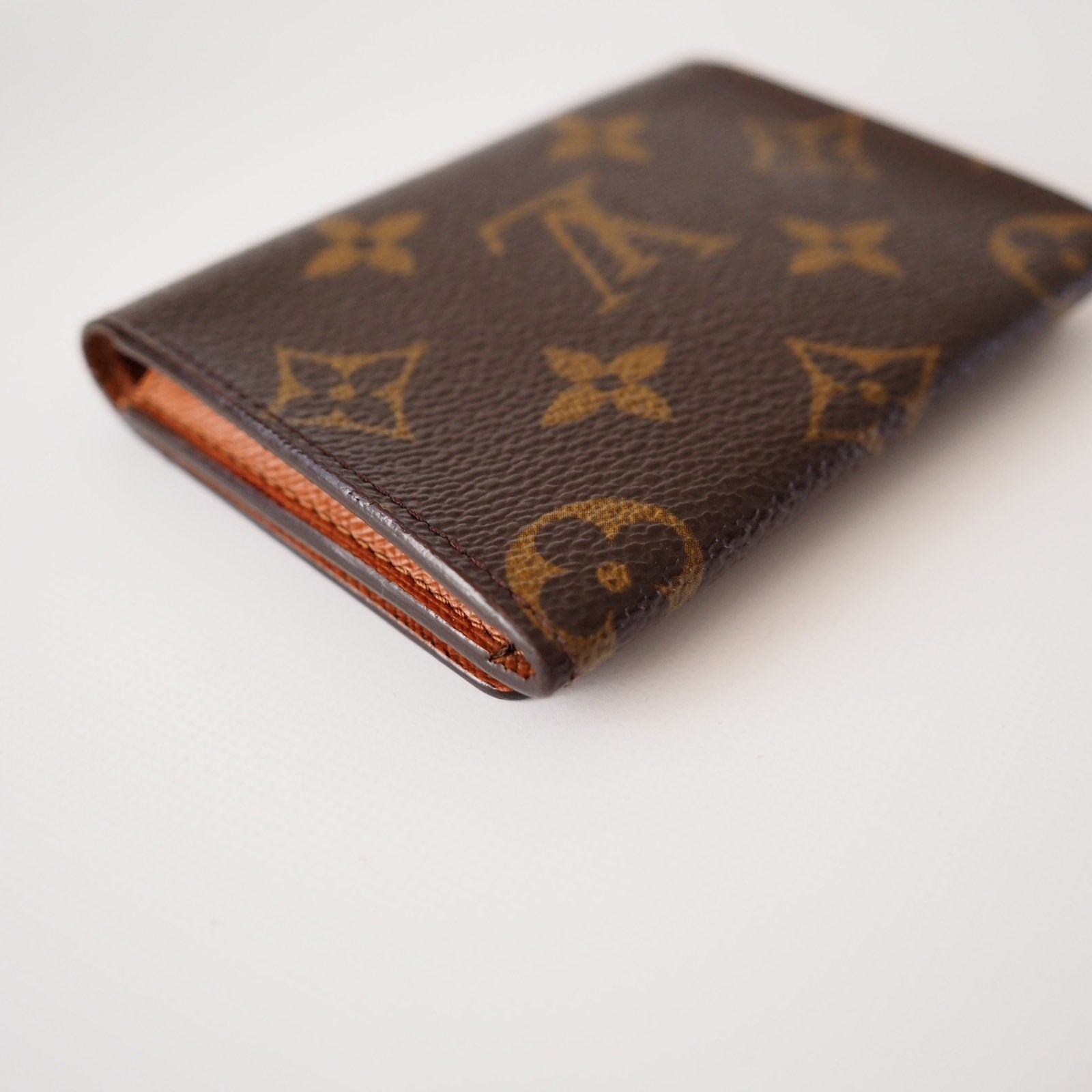 LOUIS VUITTON Card Pas Case Purse ID Brown Monogram Authentic Box