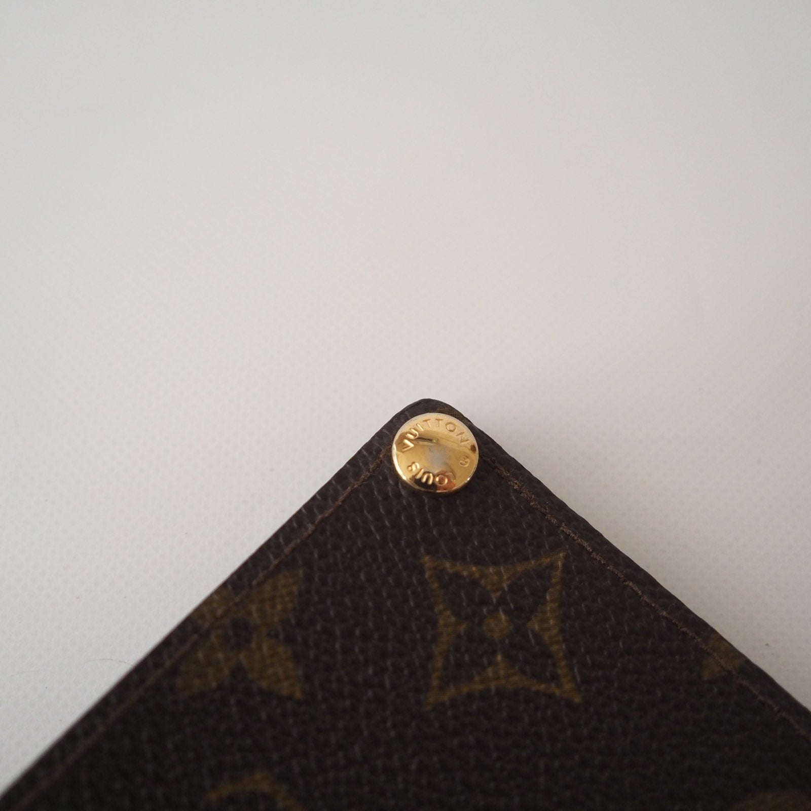 LOUIS VUITTON Monogram Porte Cartes Credit Pression Card Case vintage Authentic