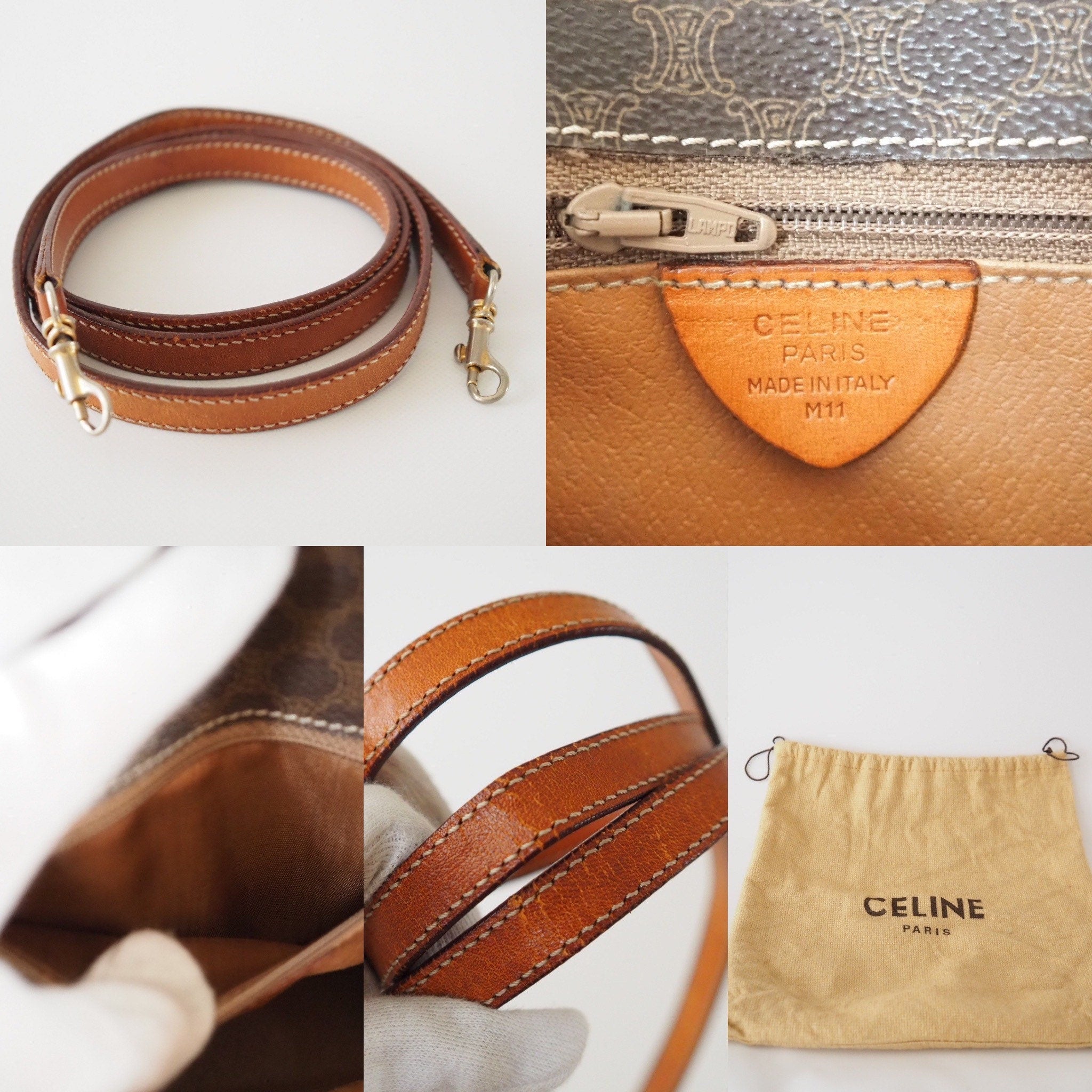 Celine Monogram Macadam Mini Kelly 2way hand Shoulder Bag Authentic Vintage Classical