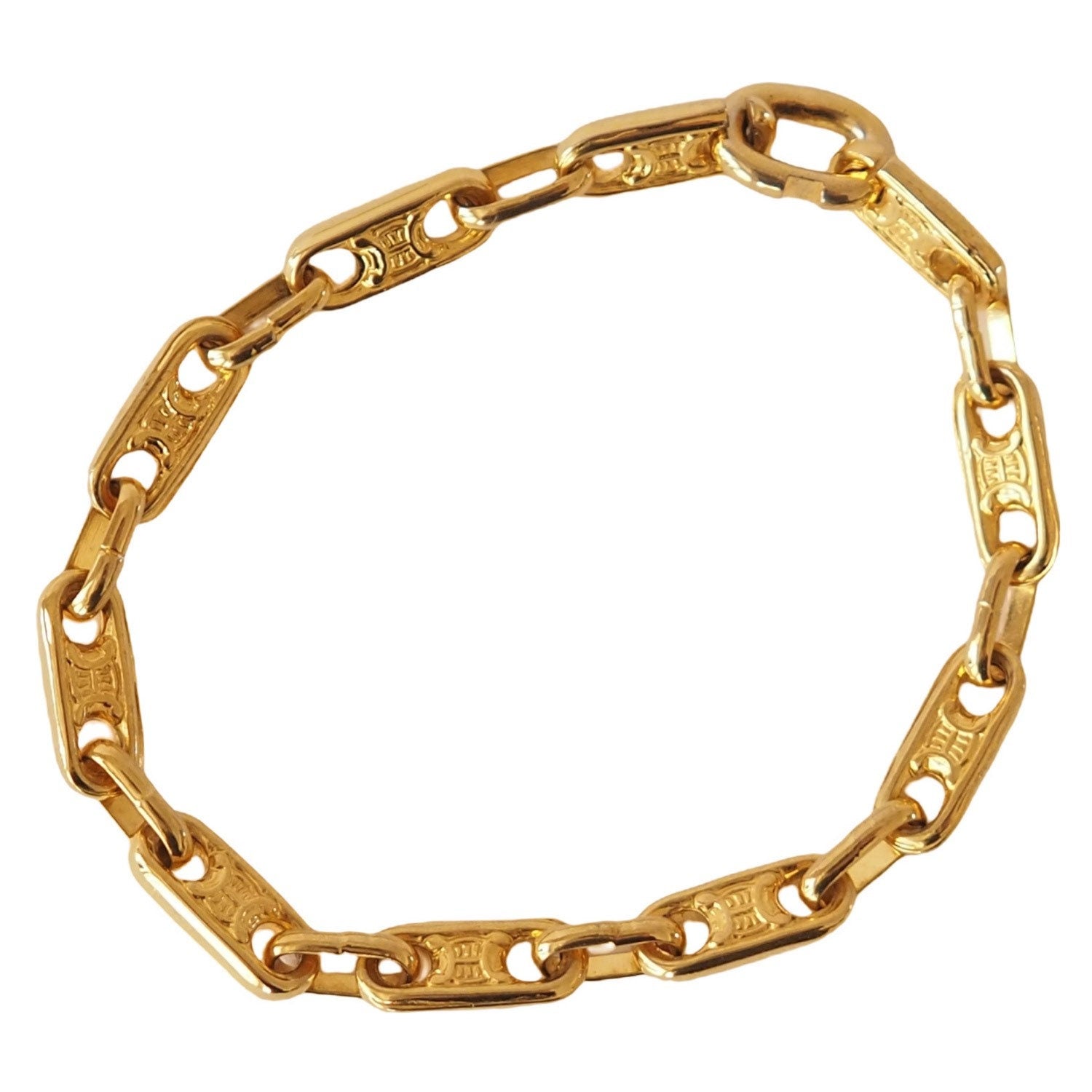 CELINE macadam Bracelet Vintage Metal Gold Authentic