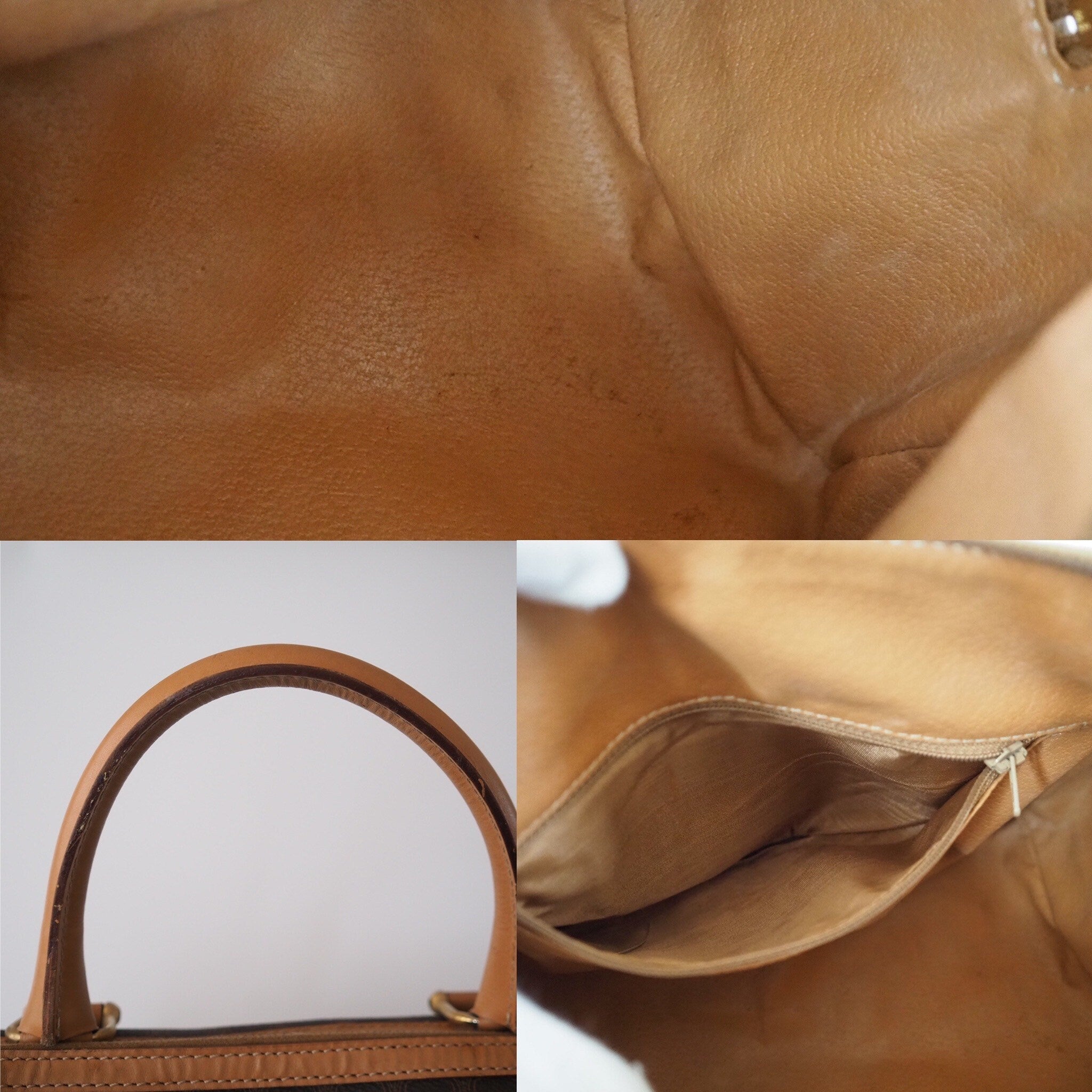 CELINE Macadam Hand Boston Bag Authentic Vintage Classical