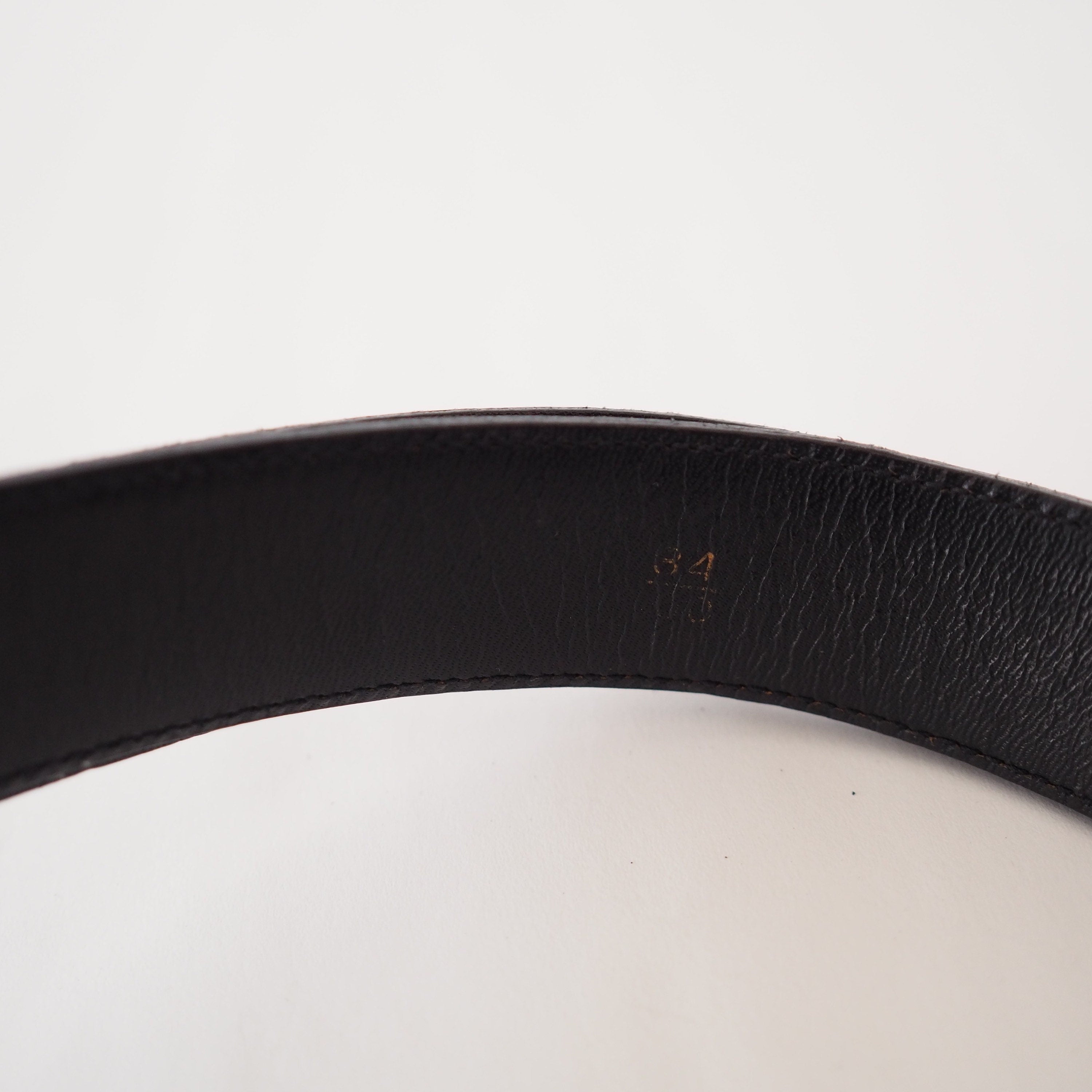 CELINE Macadam Logo Belt Leather Black Vintage Authentic