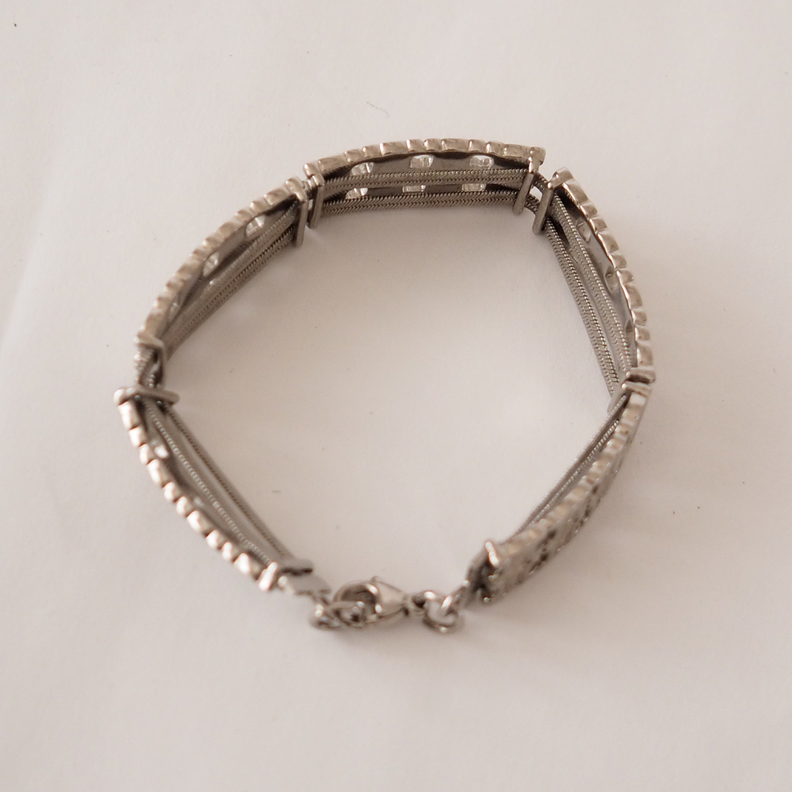 CELINE Macadam Bracelet Vintage Metal Silver Authentic