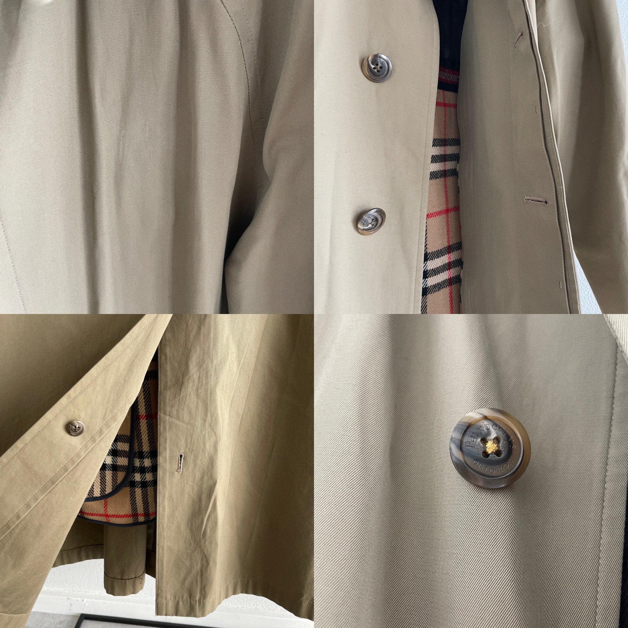 Burberry Trench Coat Jacket Nova Check Vintage Authentic