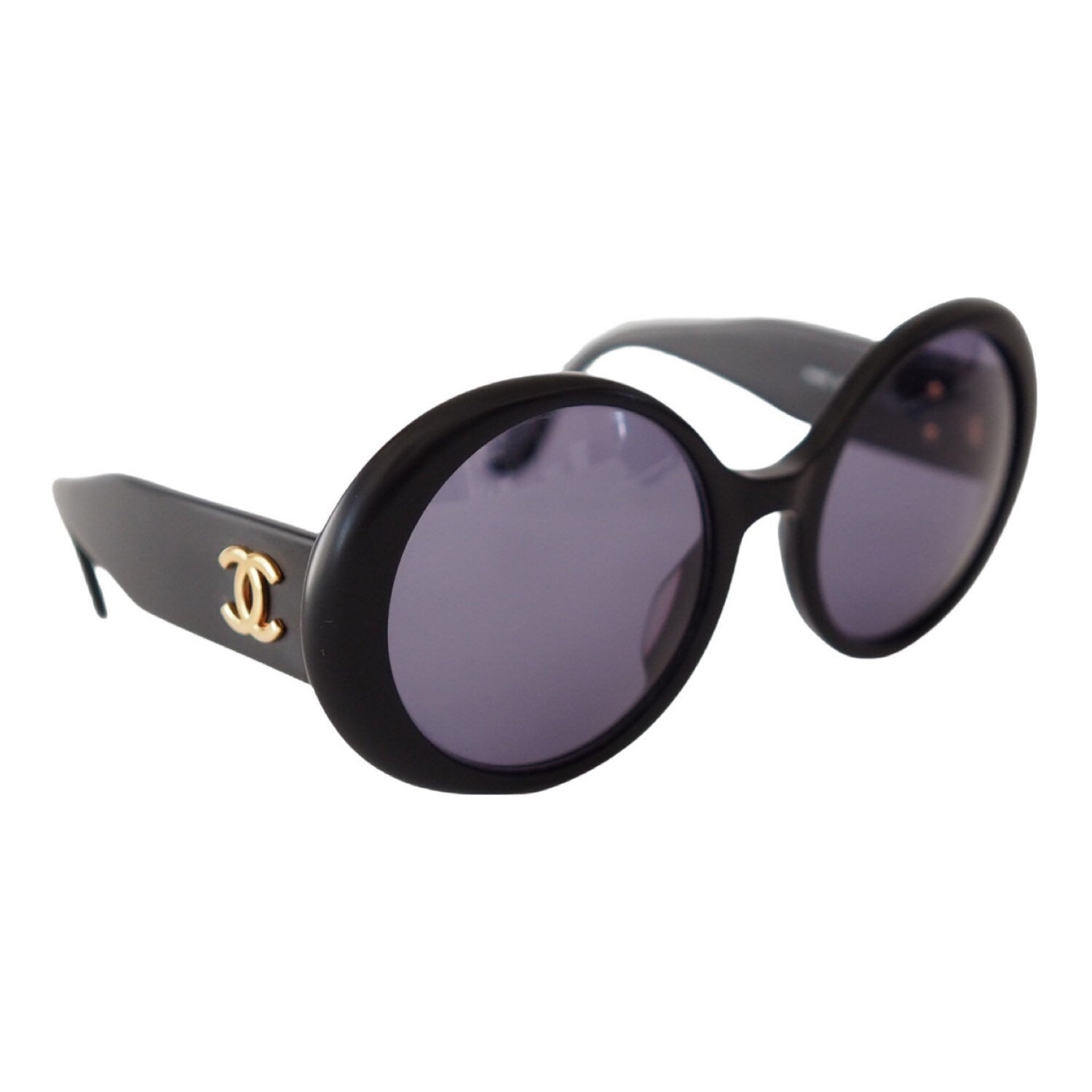 CHANEL CC Logo CHANEL Sunglasses Black Vintage