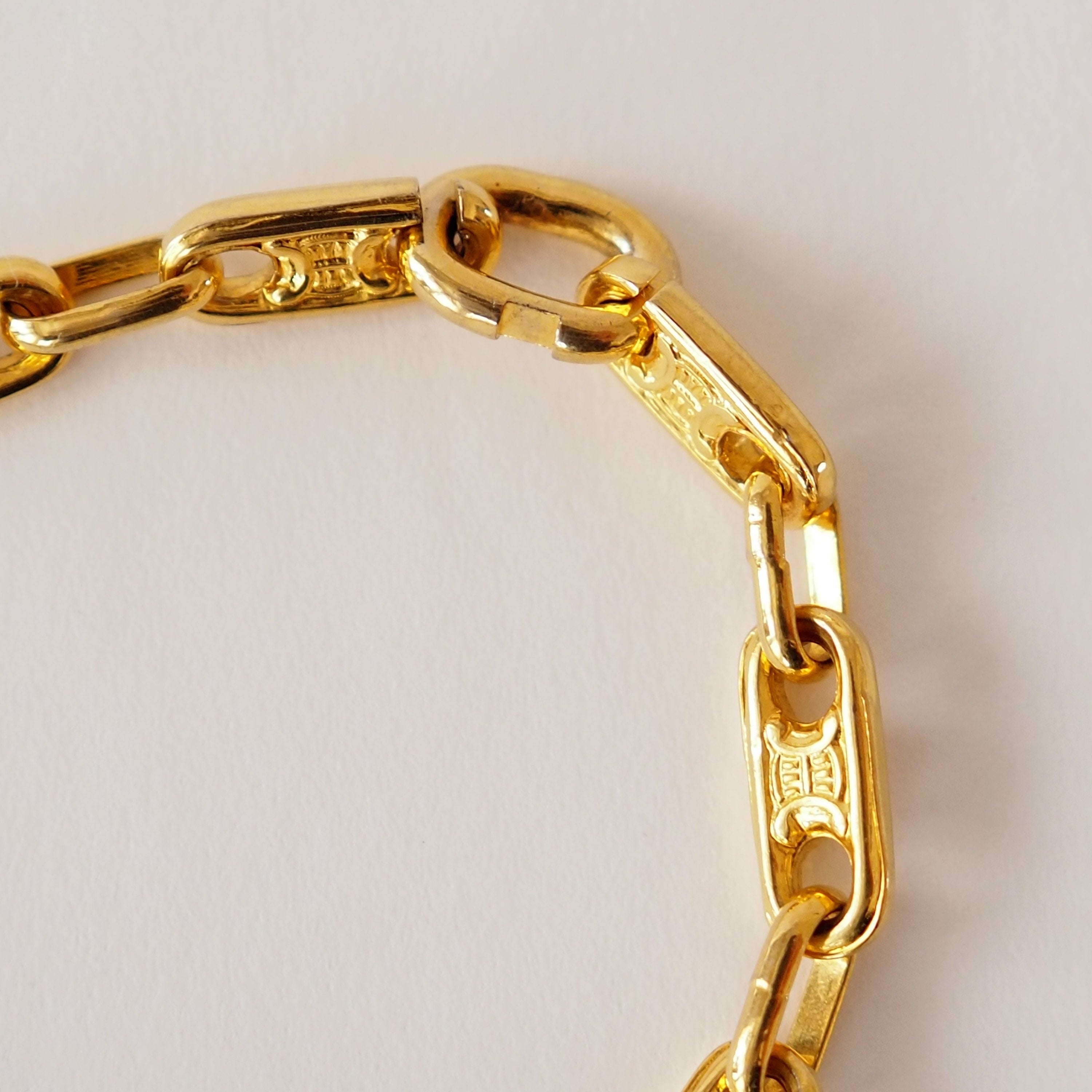 CELINE macadam Bracelet Vintage Metal Gold Authentic