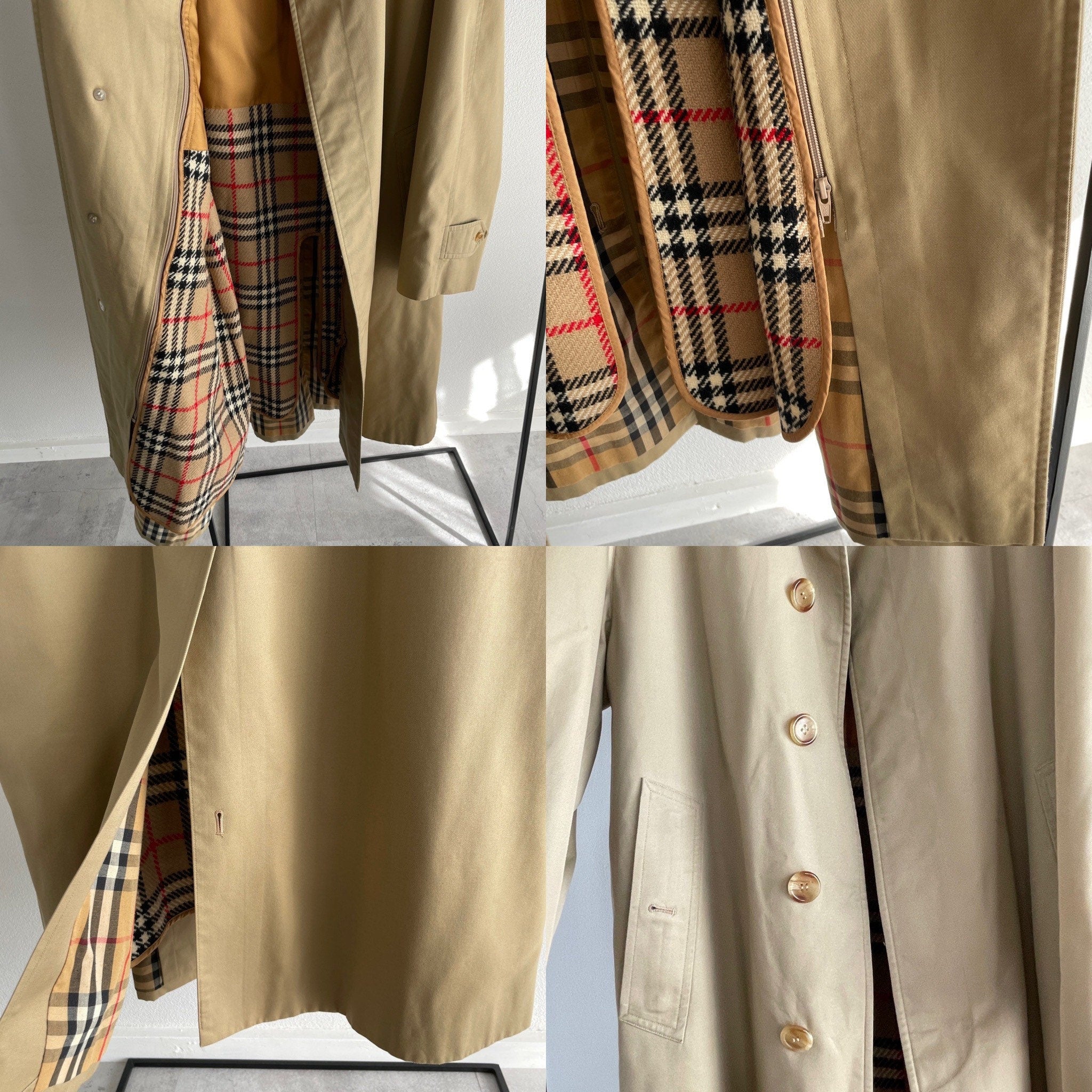 Burberry Trench Coat Jacket Nova Check Vintage Authentic