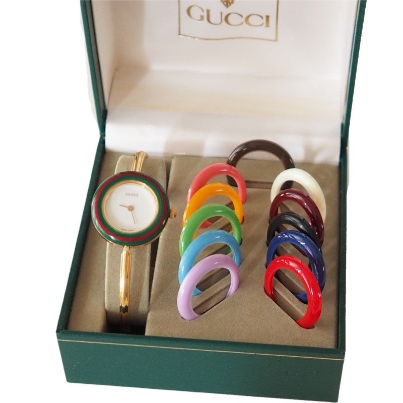 GUCCI Accessories Change Bezel 12 colors Bangle watch Wristwatch Gold