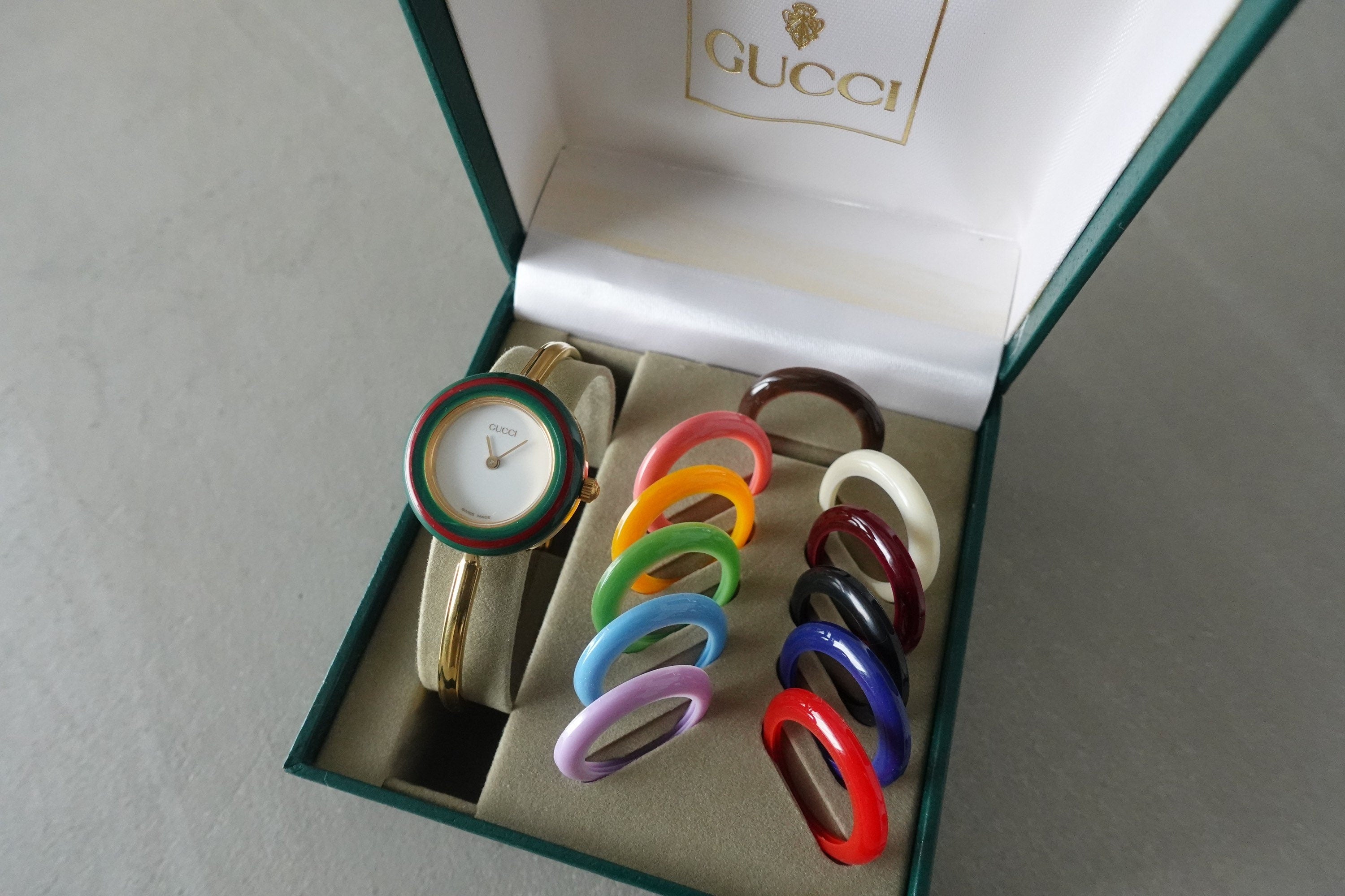 GUCCI Accessories Change Bezel 12 colors Bangle watch Wristwatch Gold