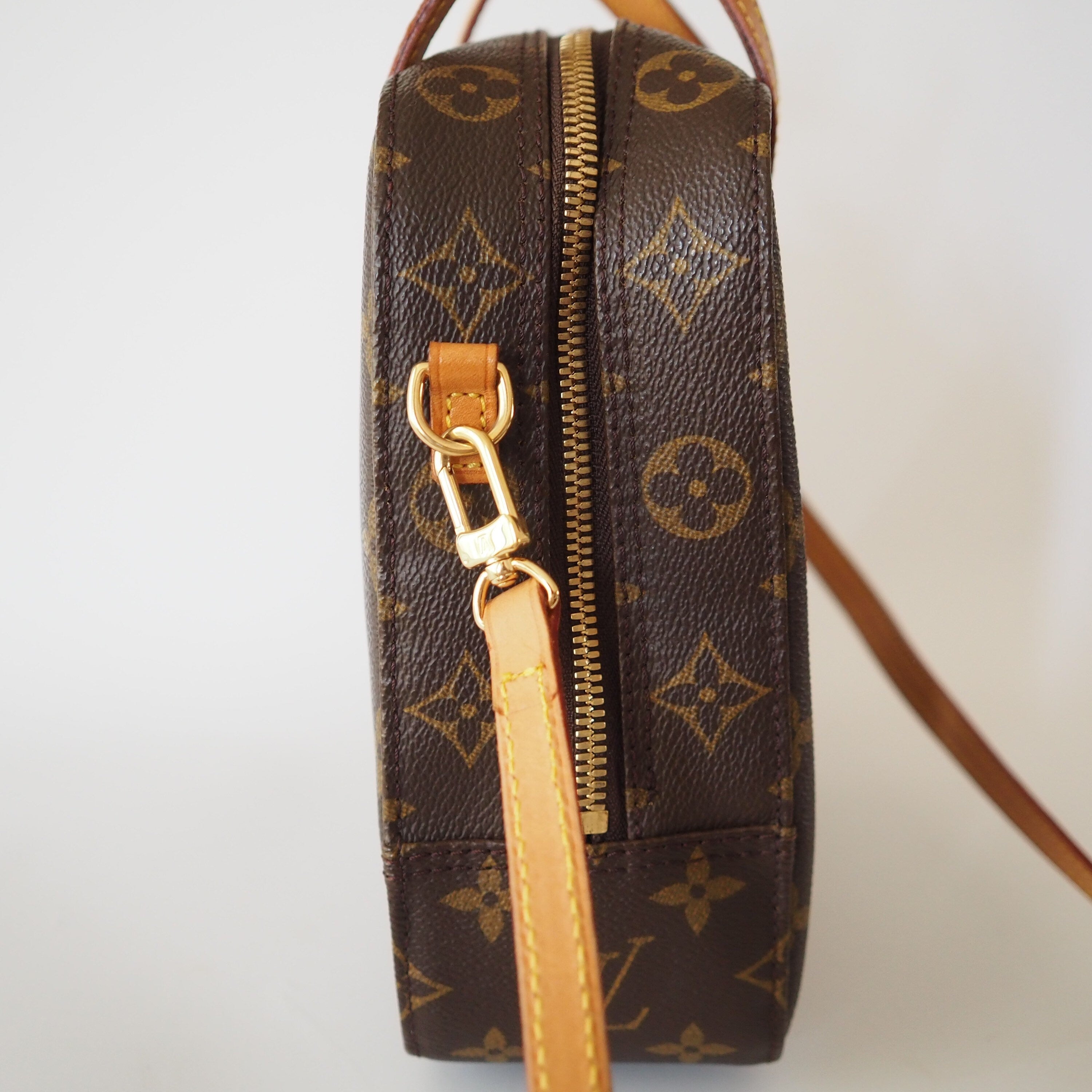 LOUIS VUITTON Monogram Spontini M47500 Shoulder Bag Brown Authentic