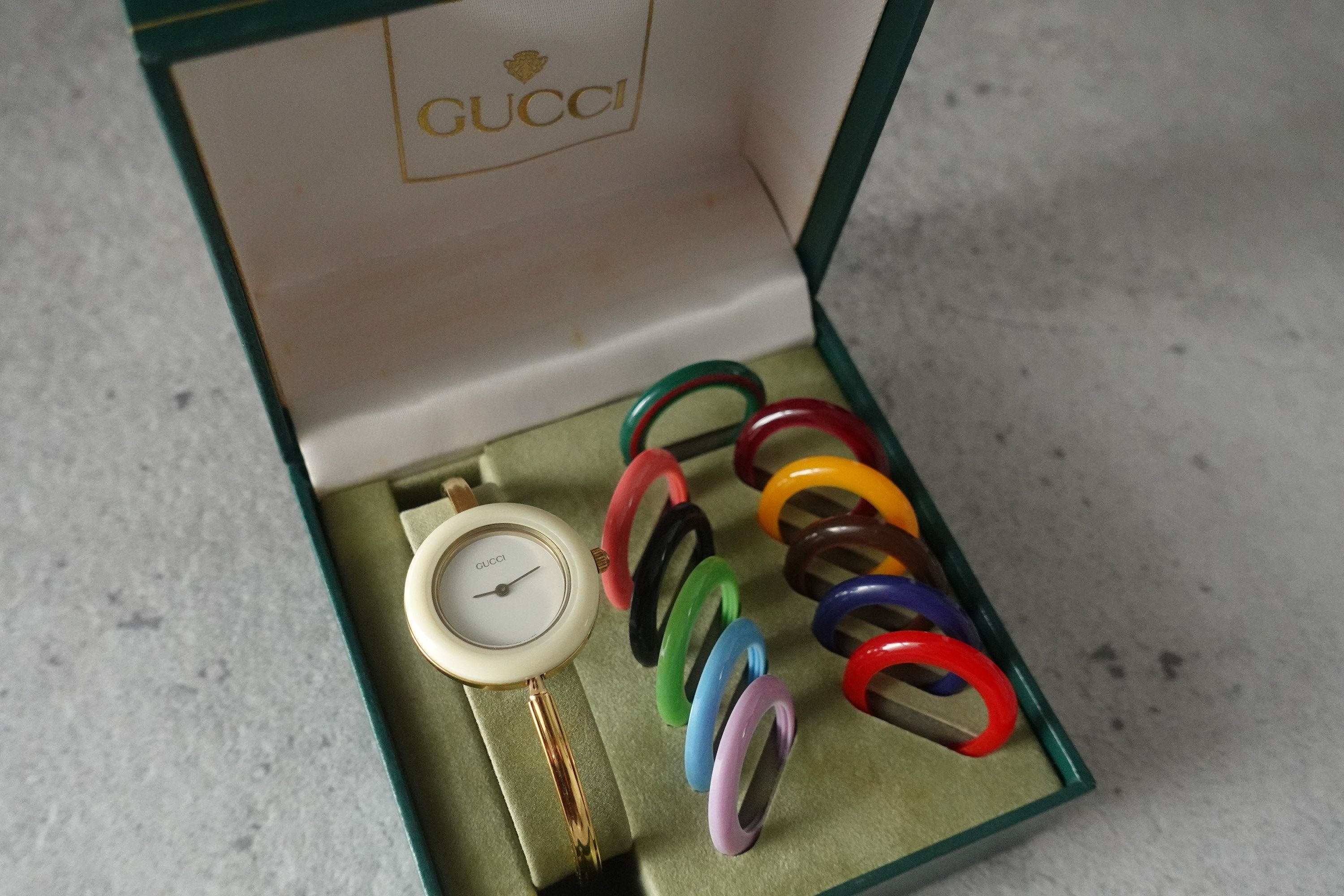 GUCCI Accessories Change Bezel 12 colors Bangle watch Wristwatch Gold