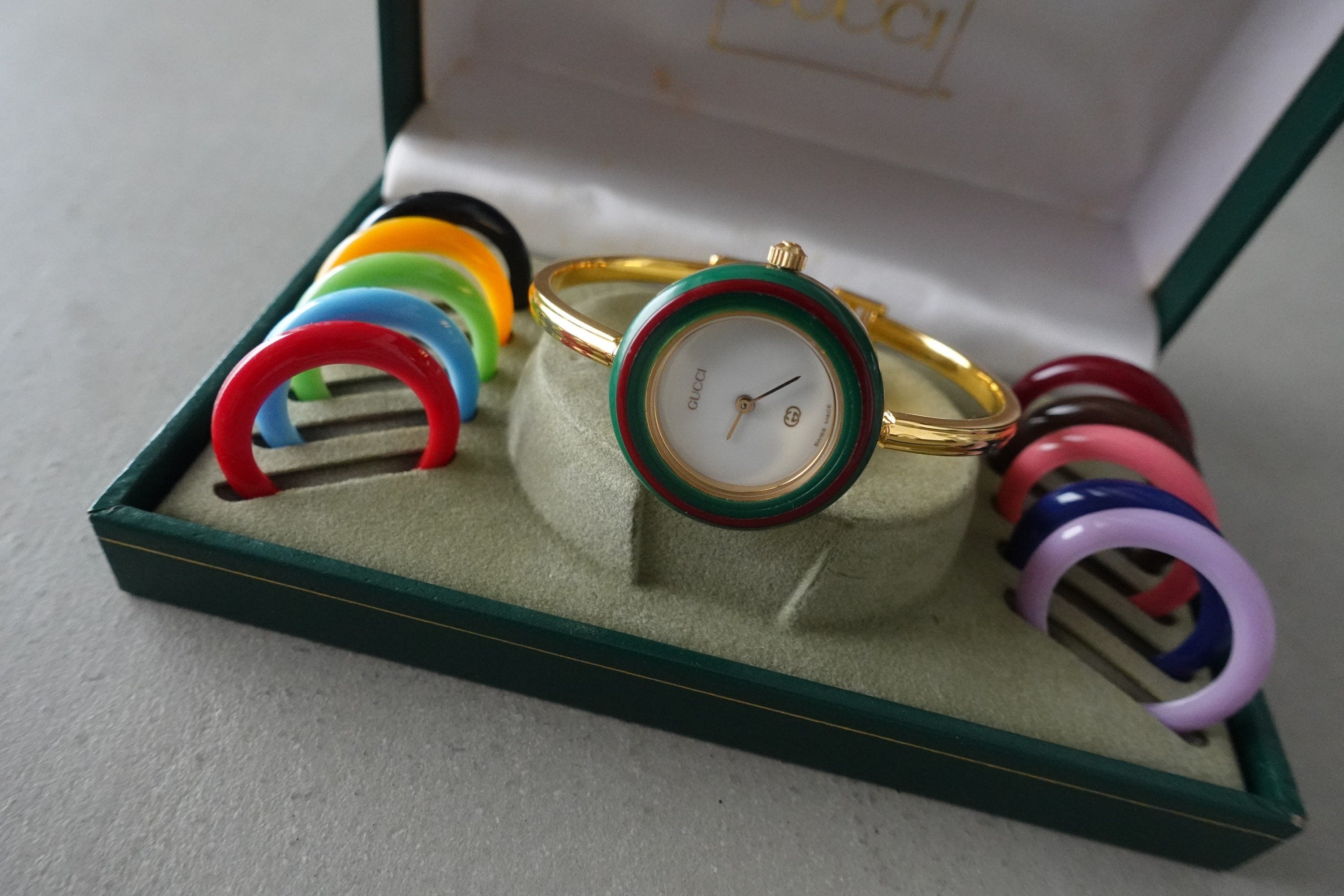 GUCCI Accessories Change Bezel 12 colors Bangle watch Wristwatch Gold