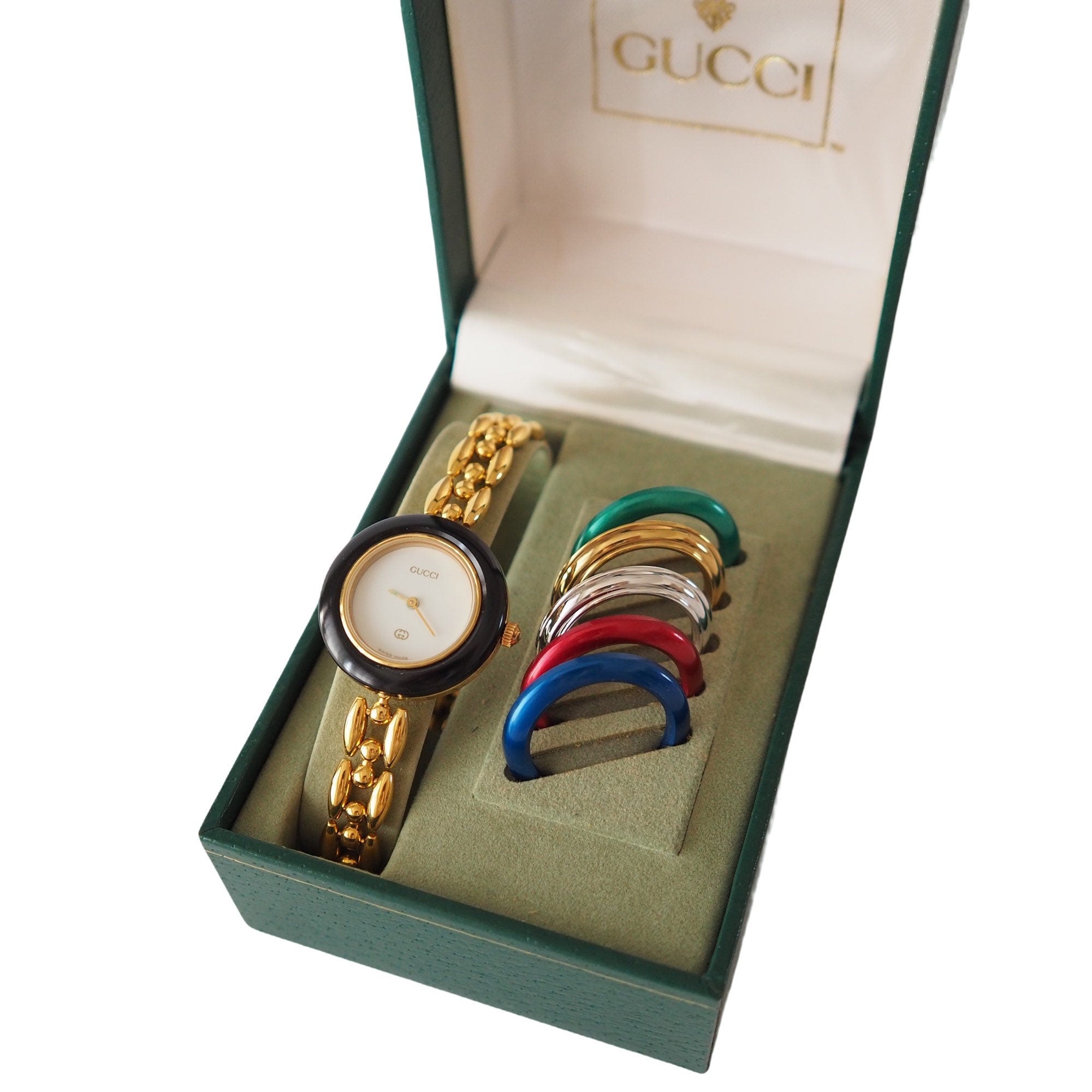 GUCCI Accessories Change Bezel 6 colors Bangle watch Wristwatch Gold